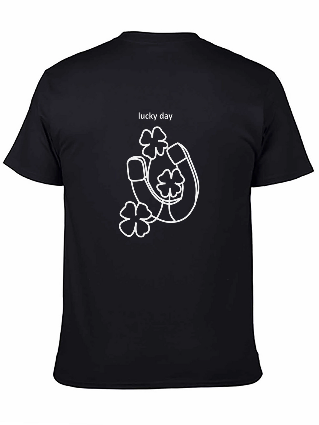 Lucky Day T-Shirt Horseshoe & Shamrock Graphic