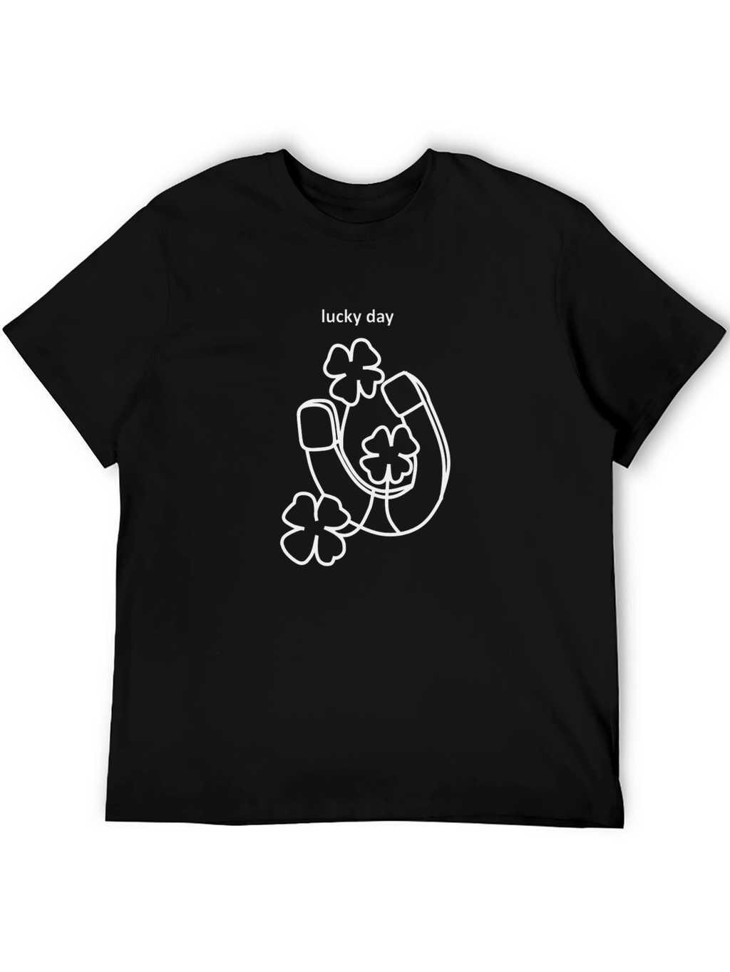Lucky Day T-Shirt Horseshoe & Shamrock Graphic