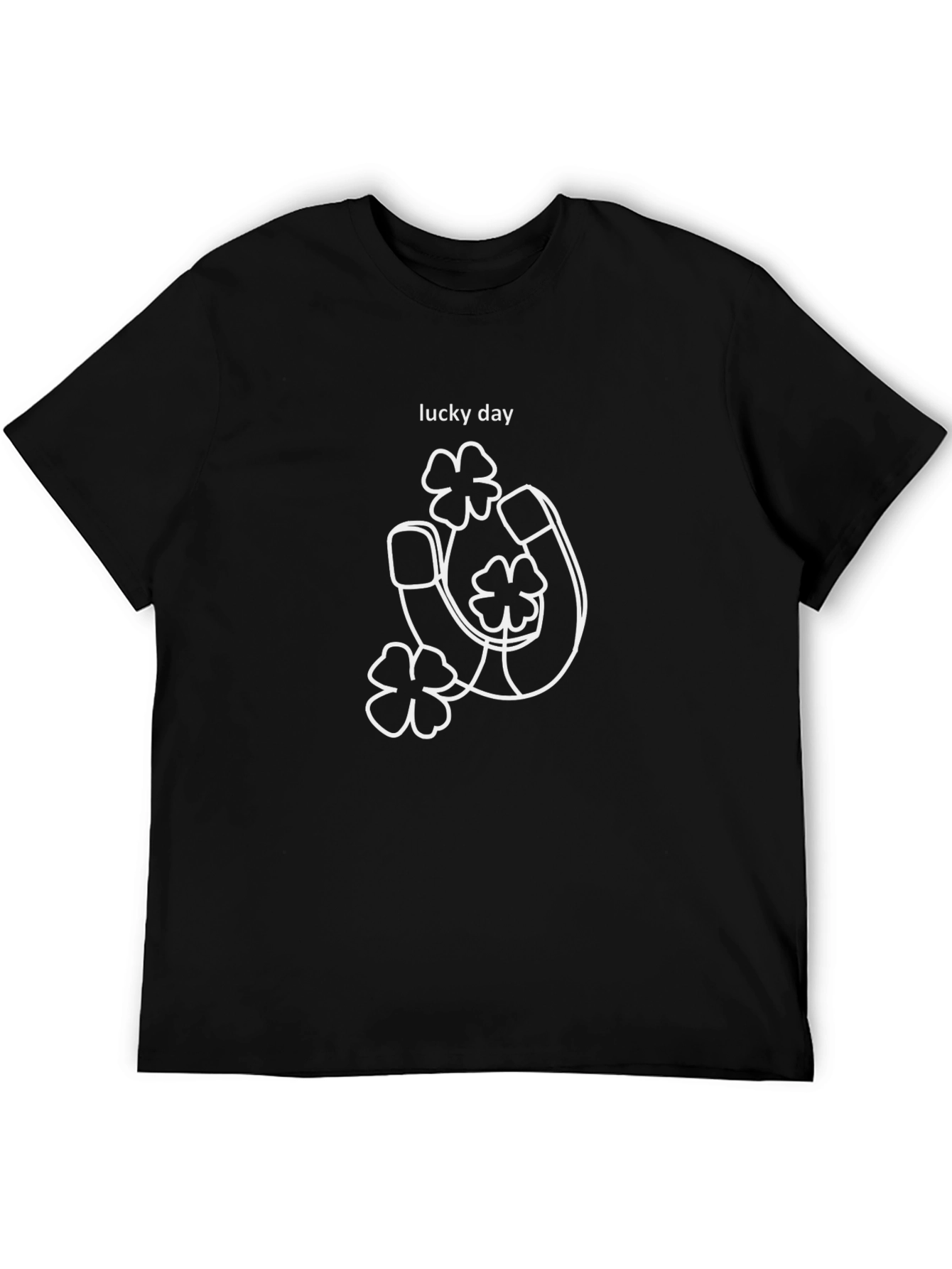 Lucky Day T-Shirt Horseshoe & Shamrock Graphic