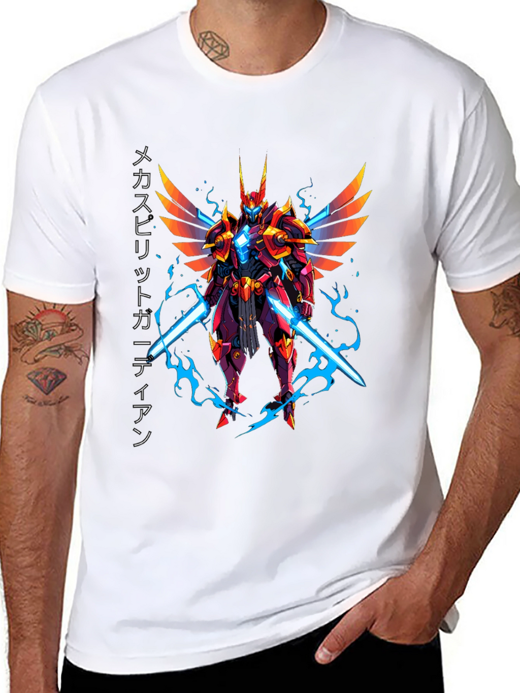 Mecha Spirit Guardian Graphic T-Shirt