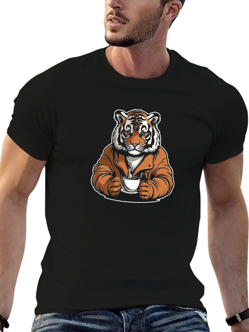 Cool Tiger Coffee Graphic Tee