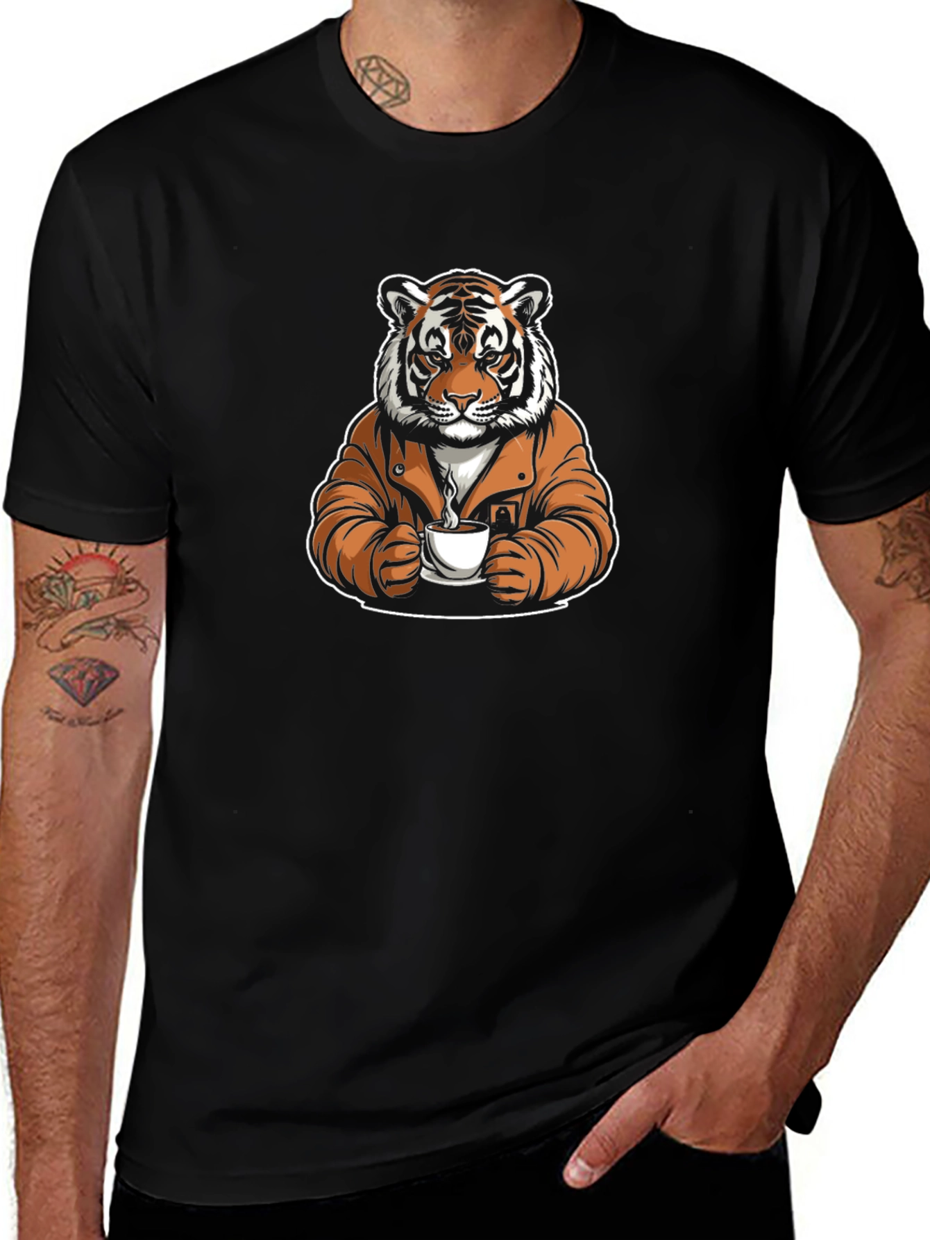 Cool Tiger Coffee Graphic Tee