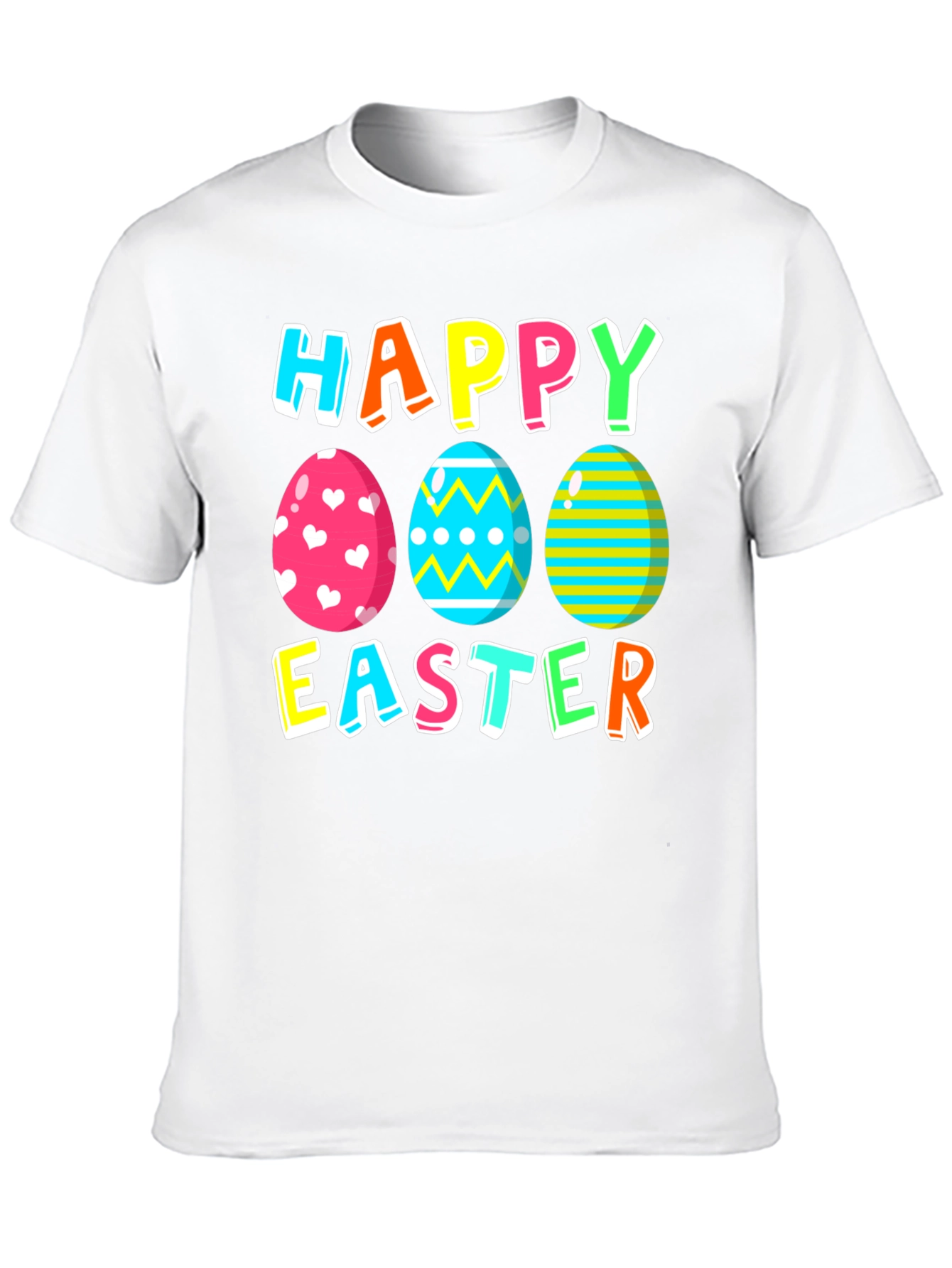 Happy Easter Eggs Graphic Tee - Festive Holiday Apparel