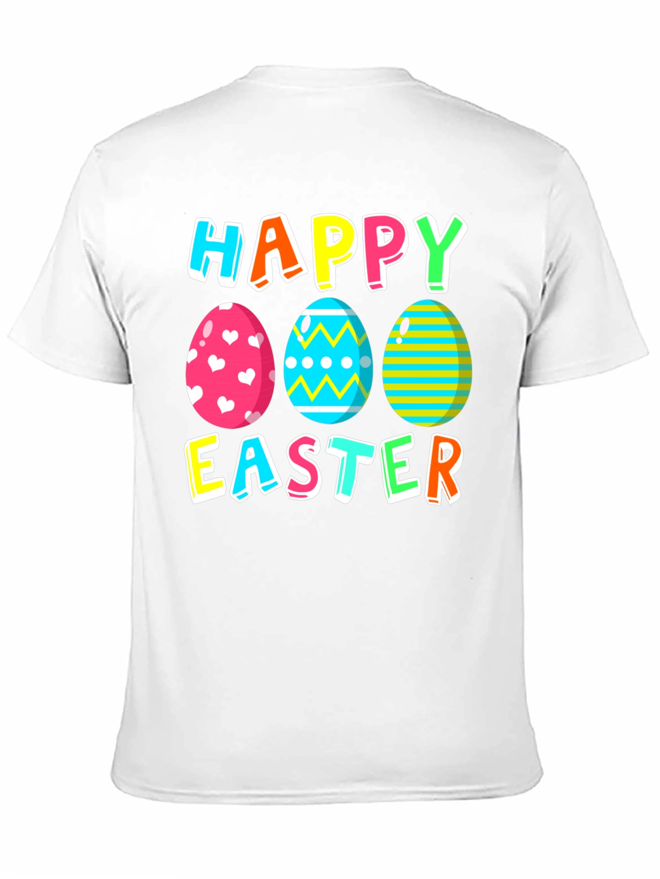 Happy Easter Eggs Graphic Tee - Festive Holiday Apparel