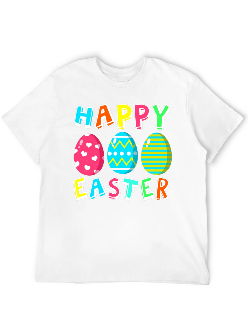 Happy Easter Eggs Graphic Tee - Festive Holiday Apparel