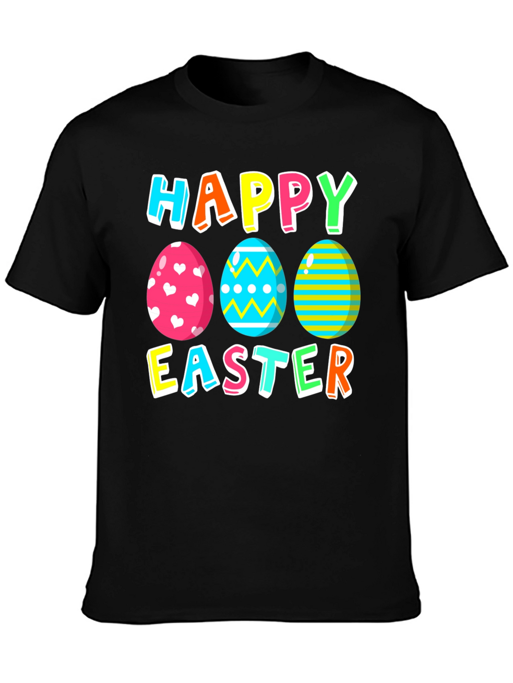 Happy Easter Eggs Graphic Tee - Festive Holiday Apparel