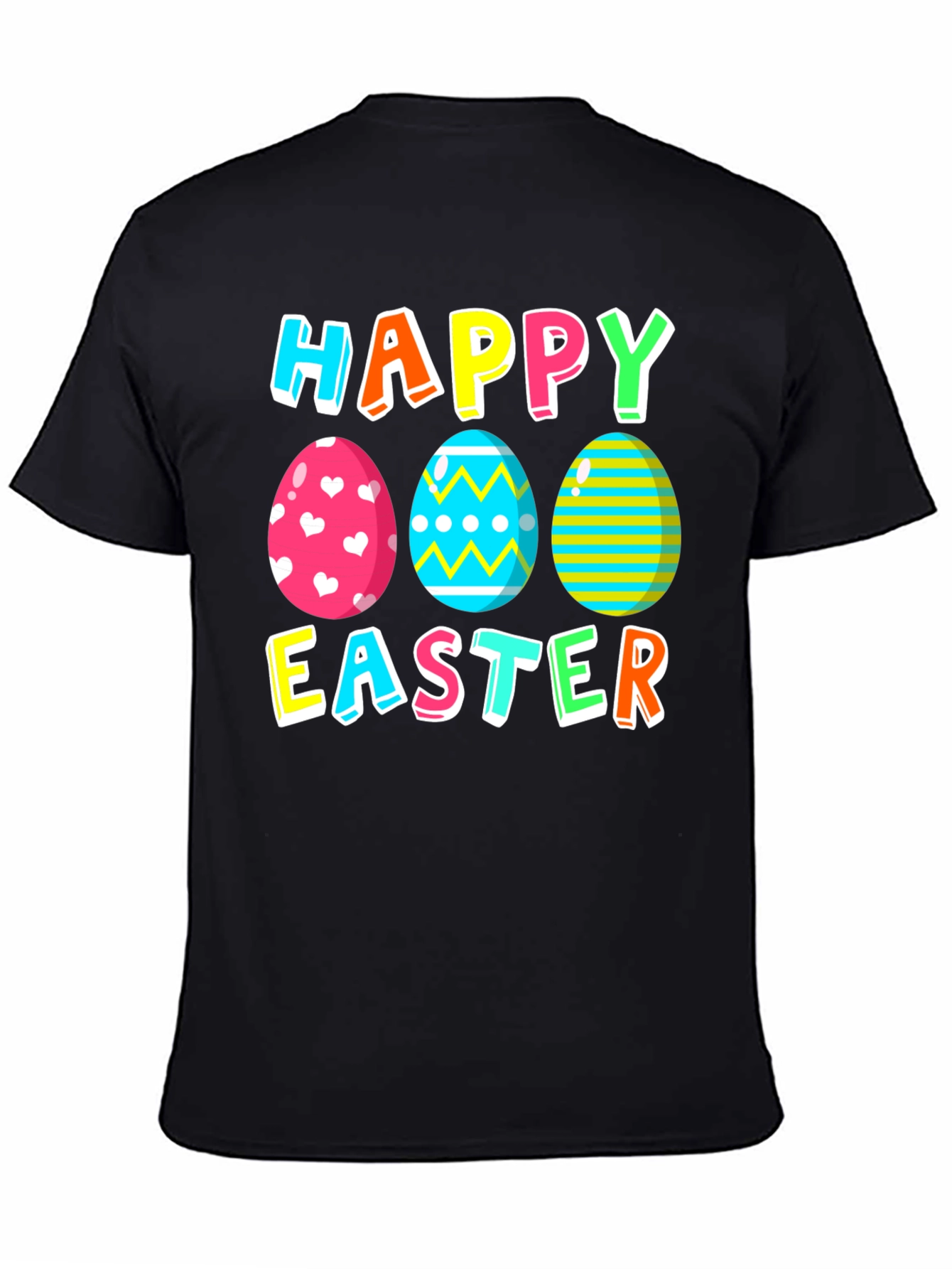 Happy Easter Eggs Graphic Tee - Festive Holiday Apparel