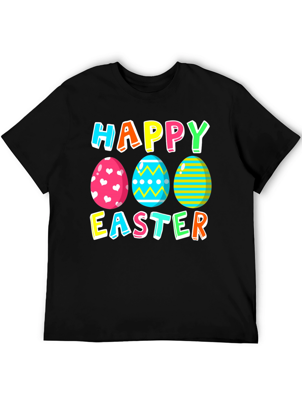 Happy Easter Eggs Graphic Tee - Festive Holiday Apparel