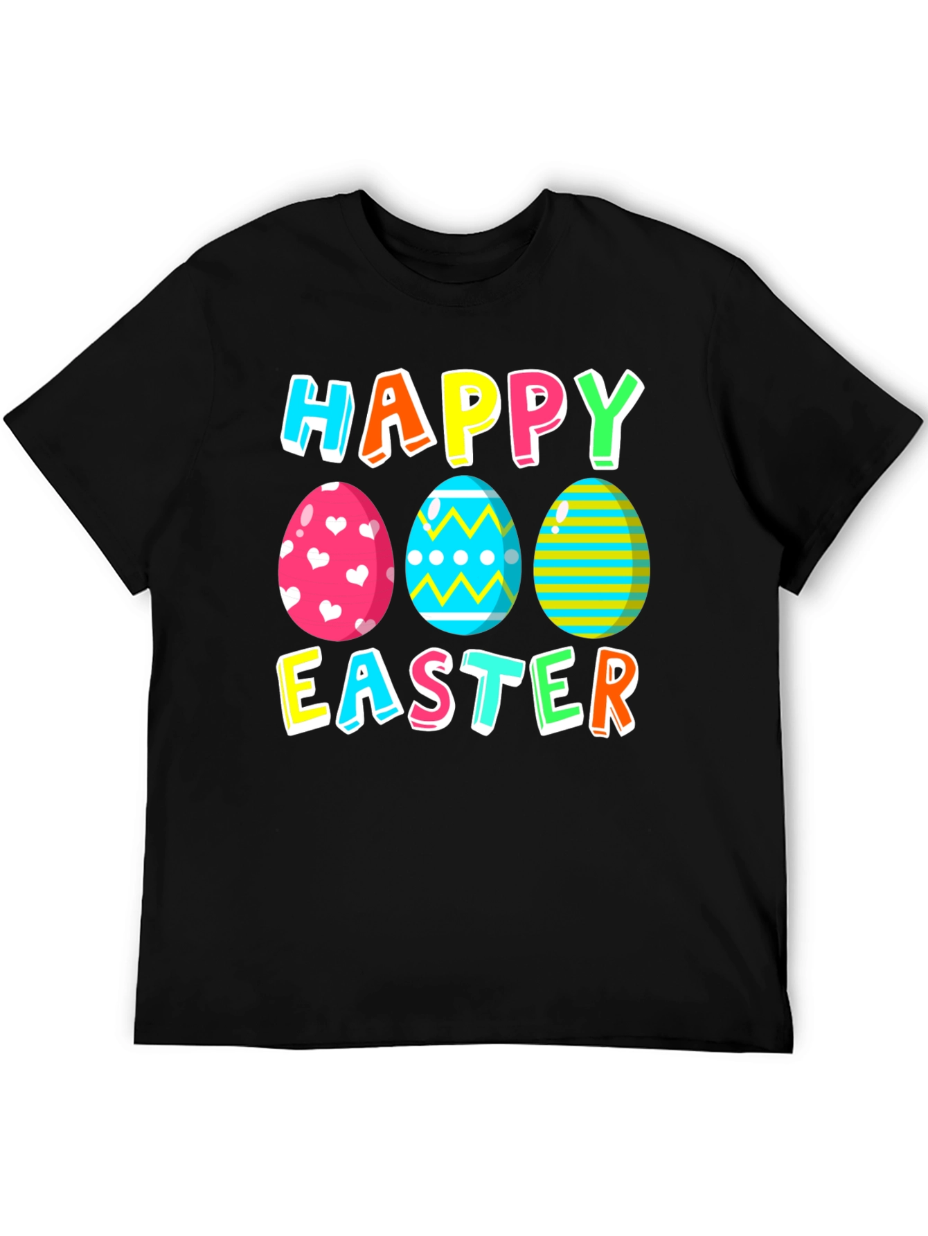 Happy Easter Eggs Graphic Tee - Festive Holiday Apparel