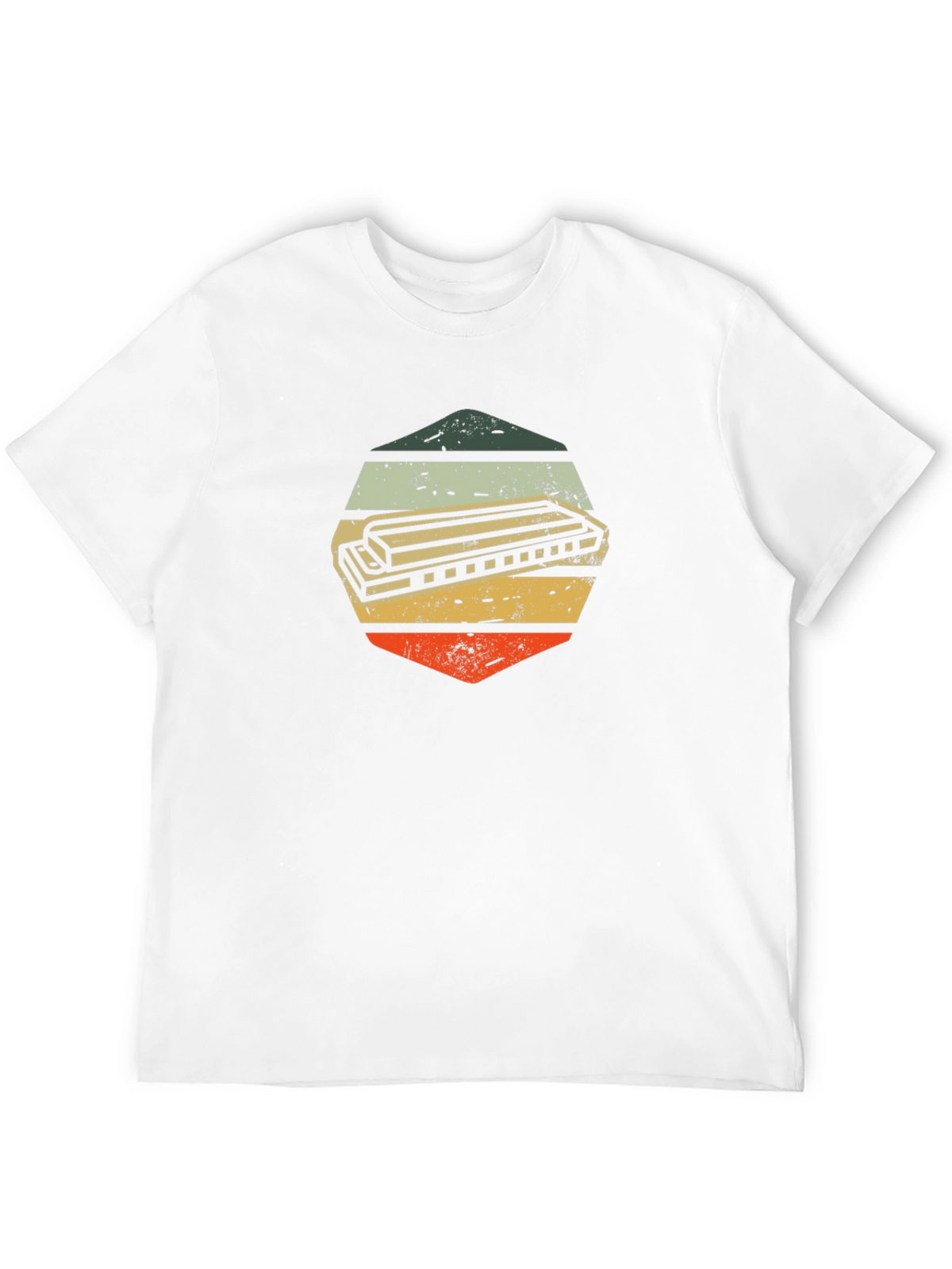Vintage Harmonica Hexagon Graphic Tee