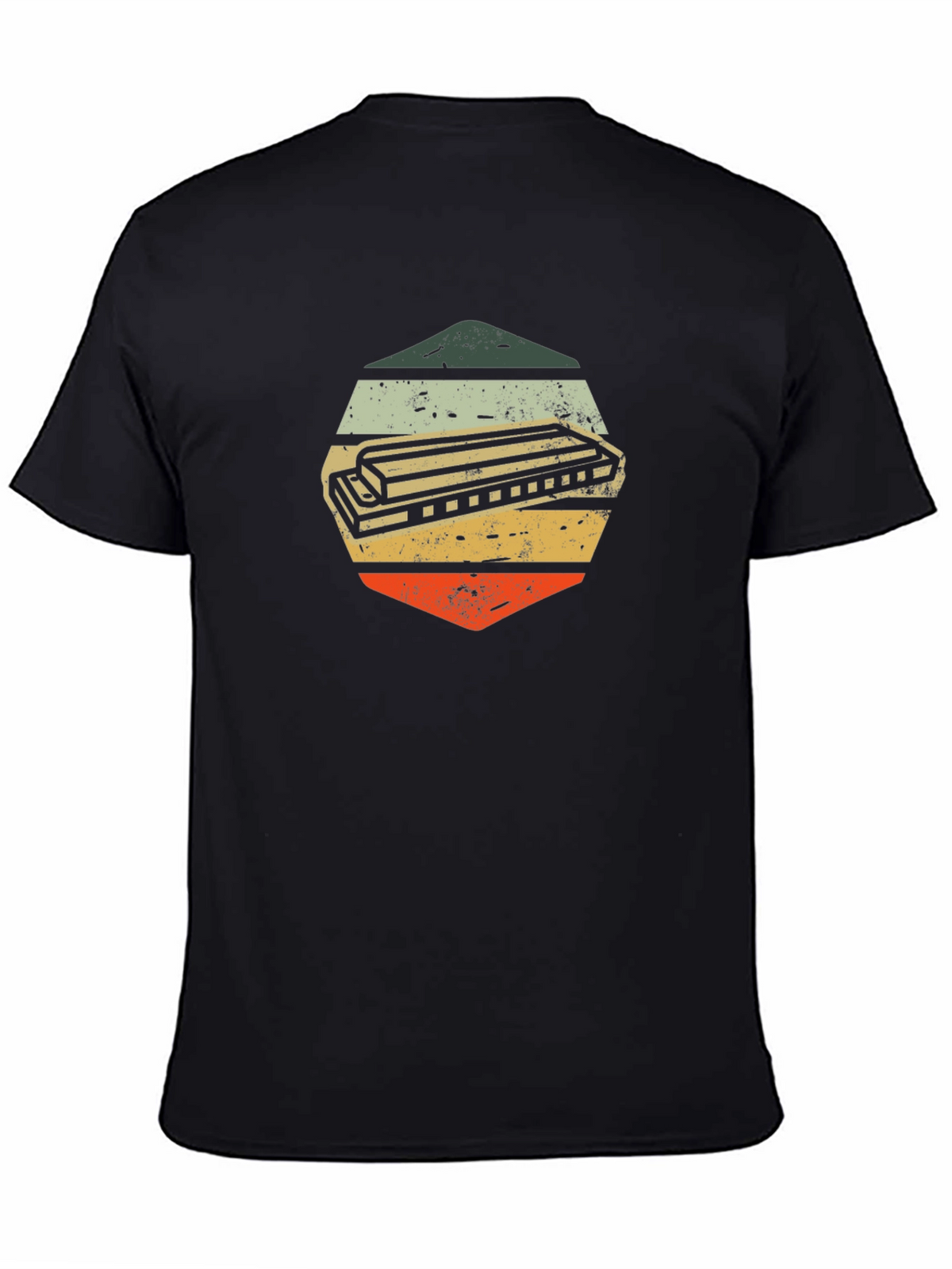 Vintage Harmonica Hexagon Graphic Tee