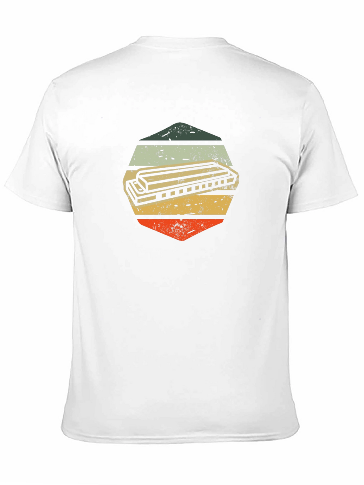 Vintage Harmonica Hexagon Graphic Tee