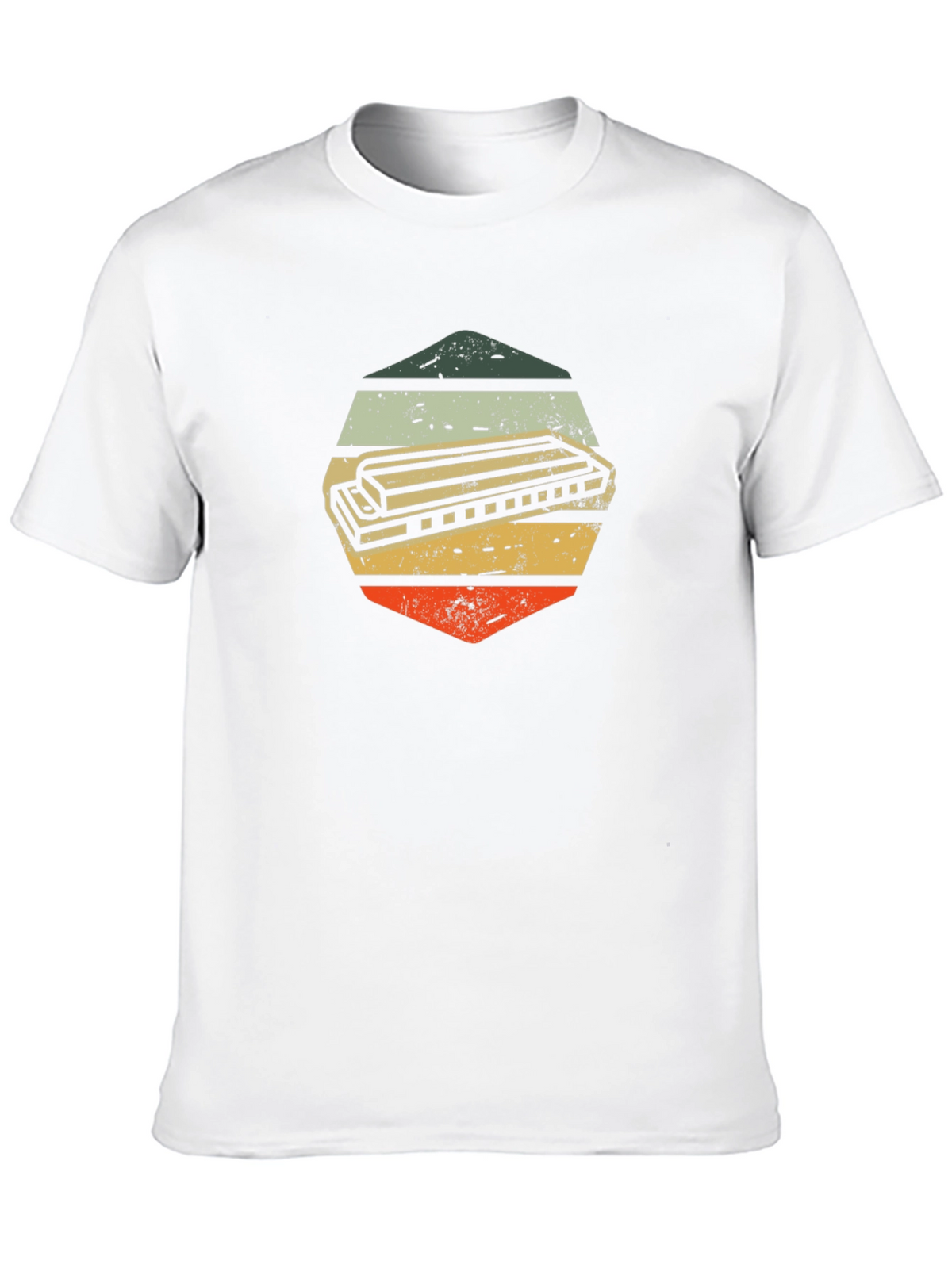 Vintage Harmonica Hexagon Graphic Tee