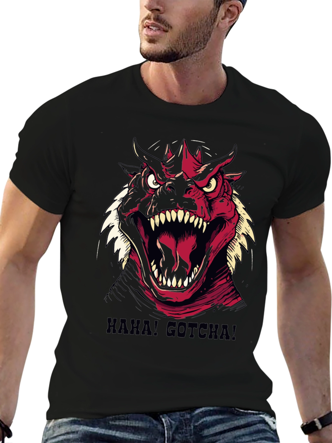 Roaring Monster Graphic Tee - Haha! Gotcha!