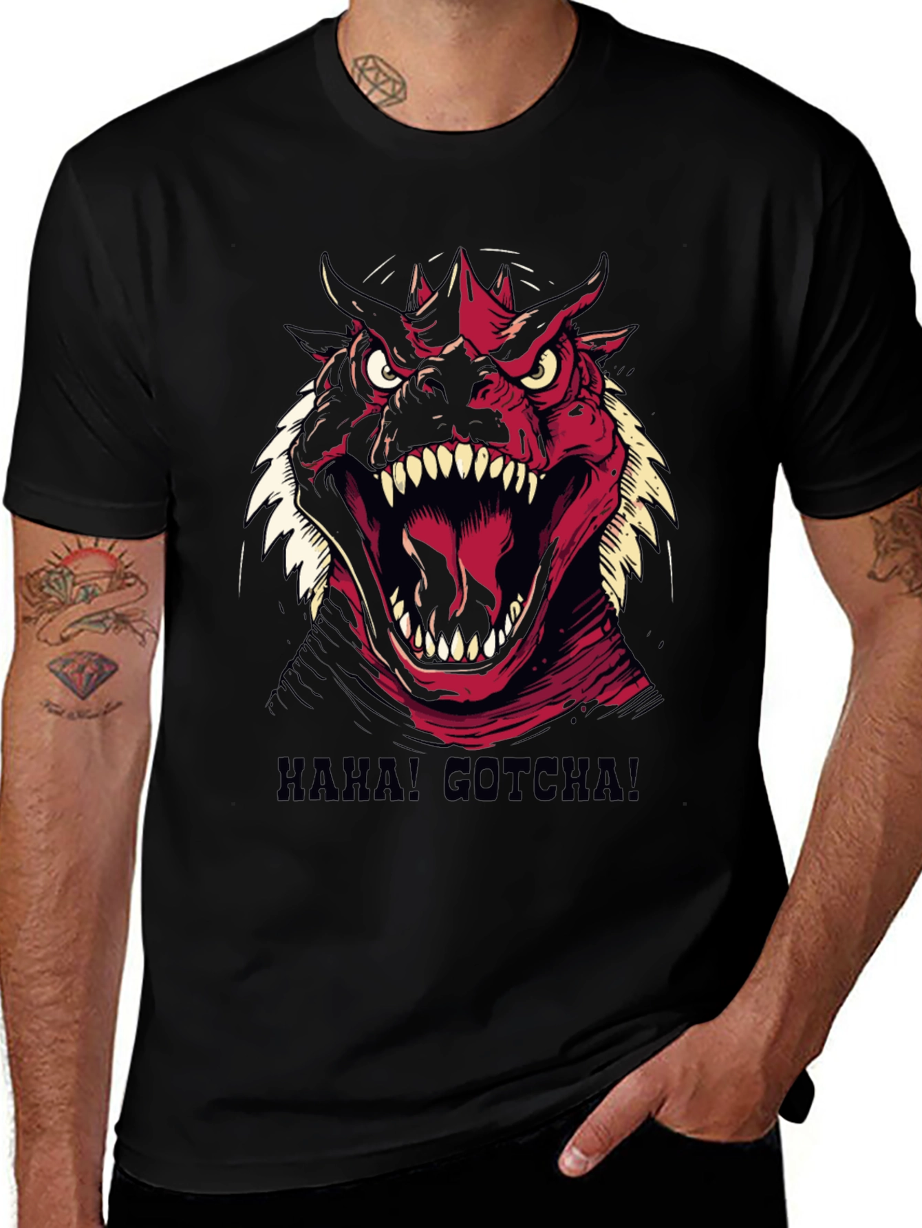 Roaring Monster Graphic Tee - Haha! Gotcha!