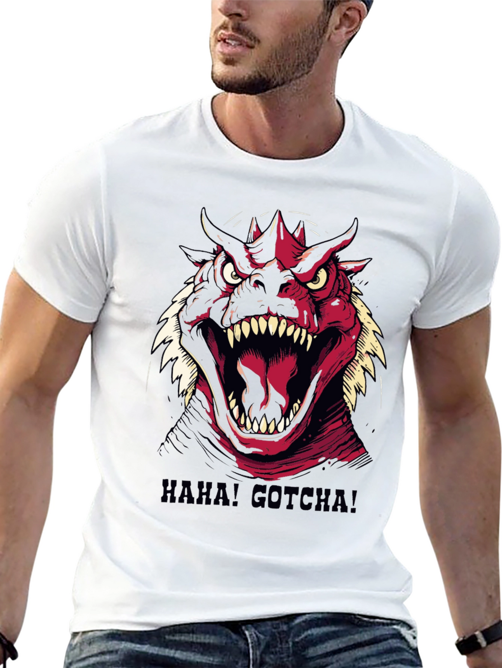 Roaring Monster Graphic Tee - Haha! Gotcha!