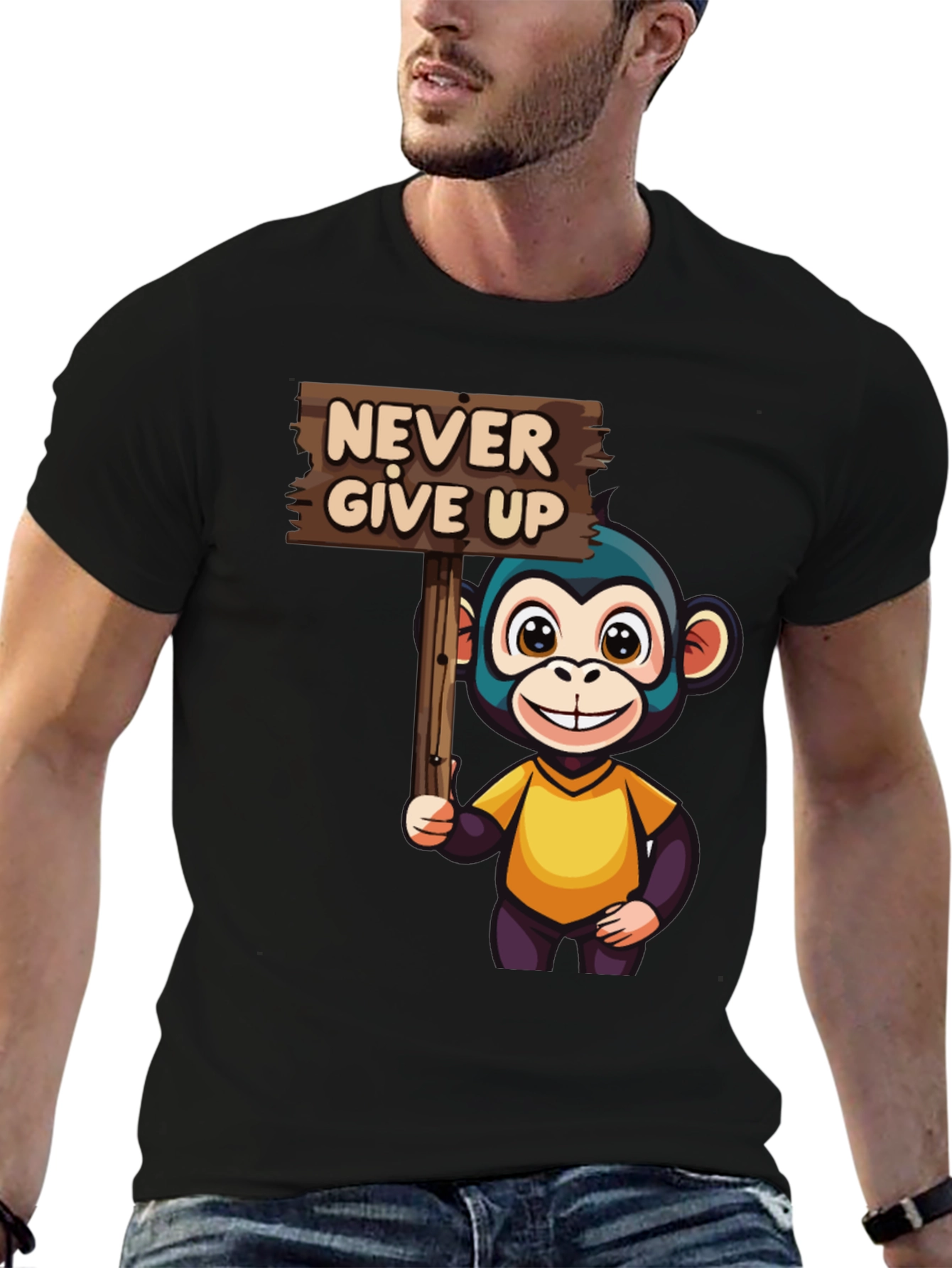 Never Give Up Monkey Graphic Tee