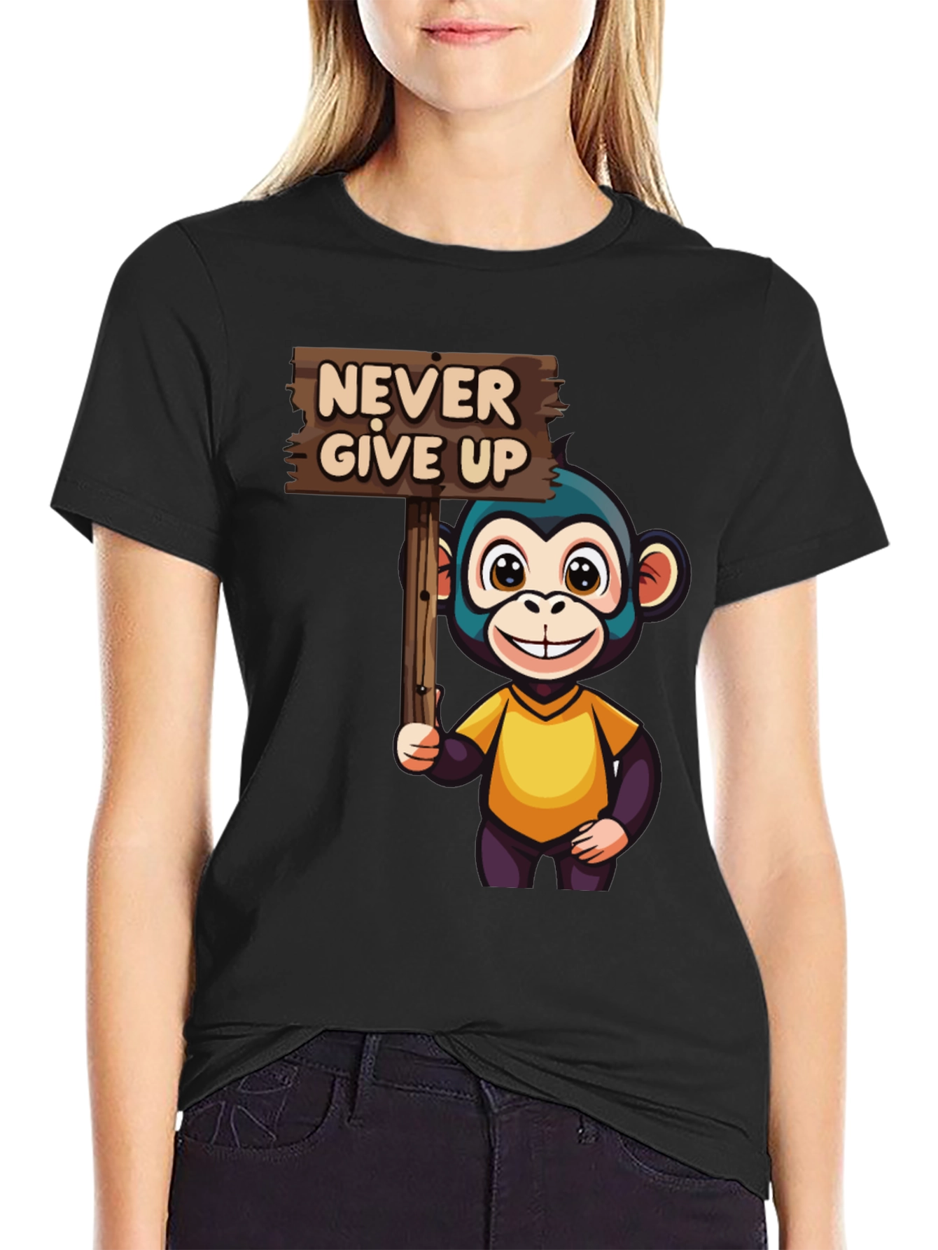 Never Give Up Monkey Graphic Tee