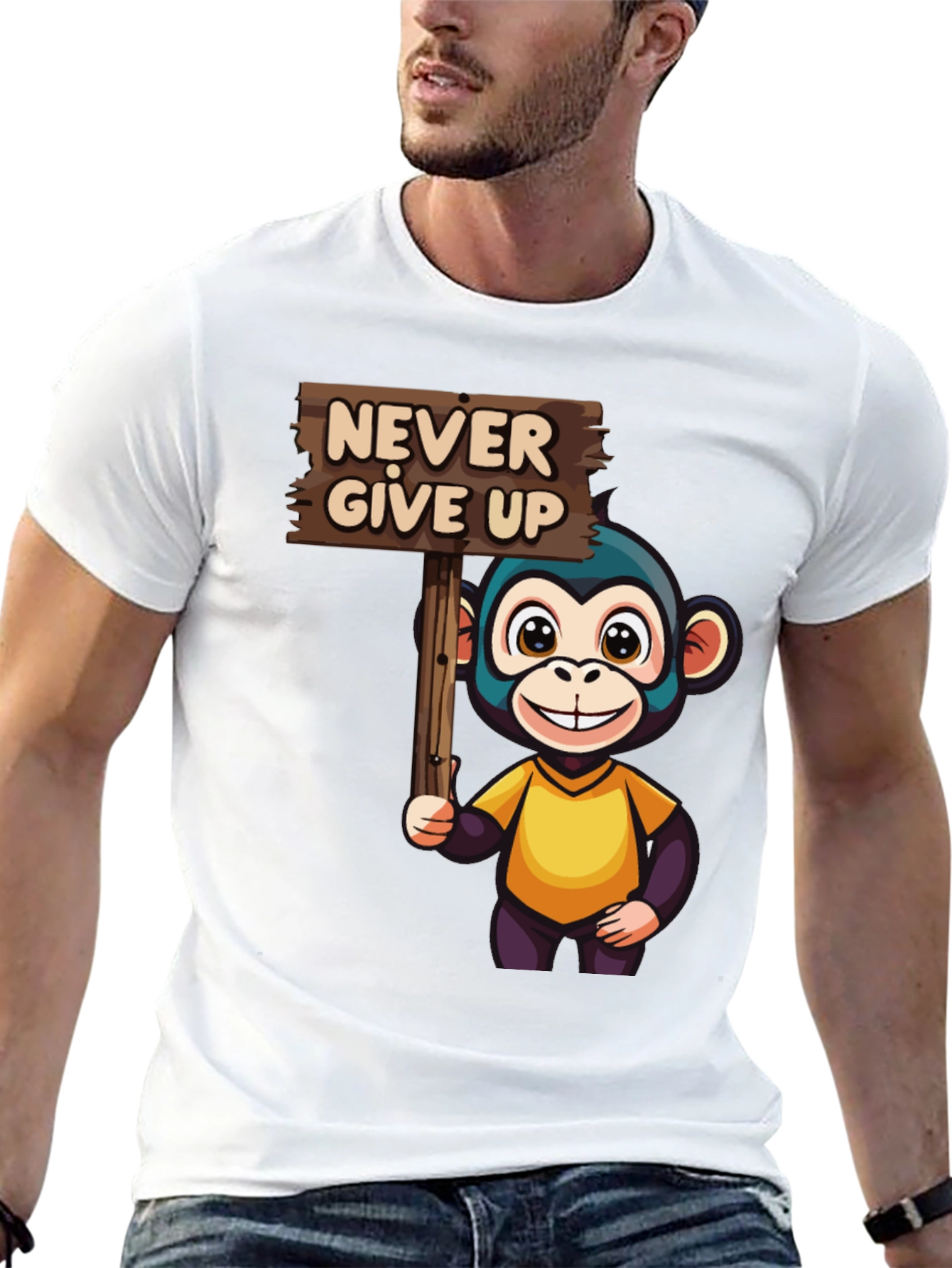 Never Give Up Monkey Graphic Tee