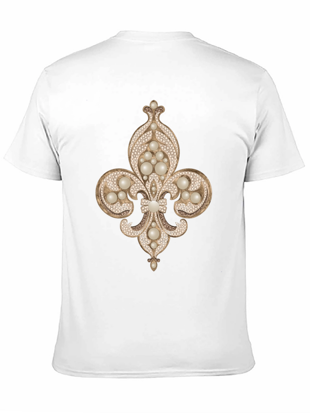 Fleur-de-lis Jewel Embellished T-Shirt