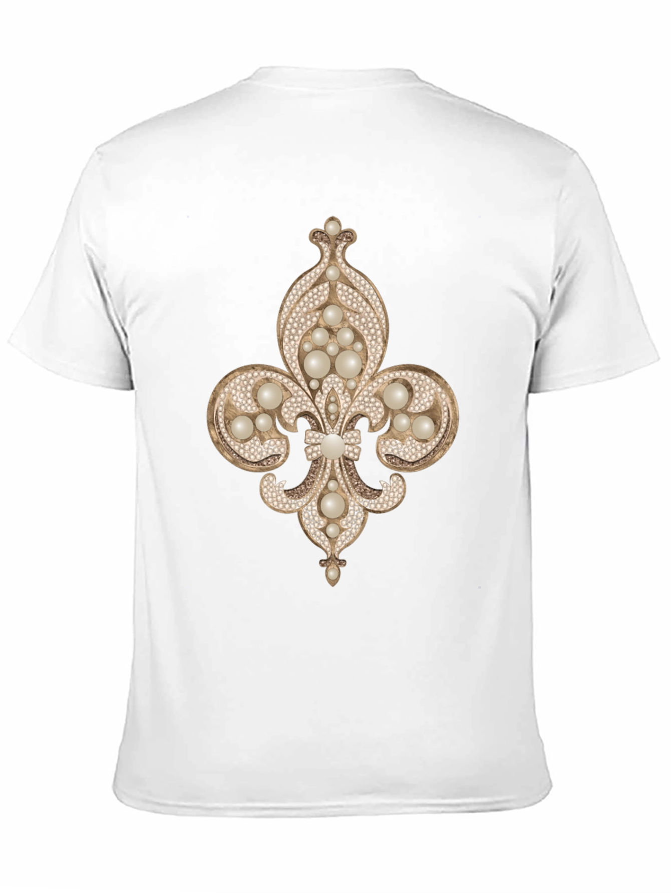 Fleur-de-lis Jewel Embellished T-Shirt