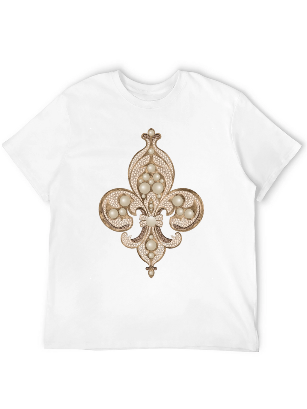 Fleur-de-lis Jewel Embellished T-Shirt
