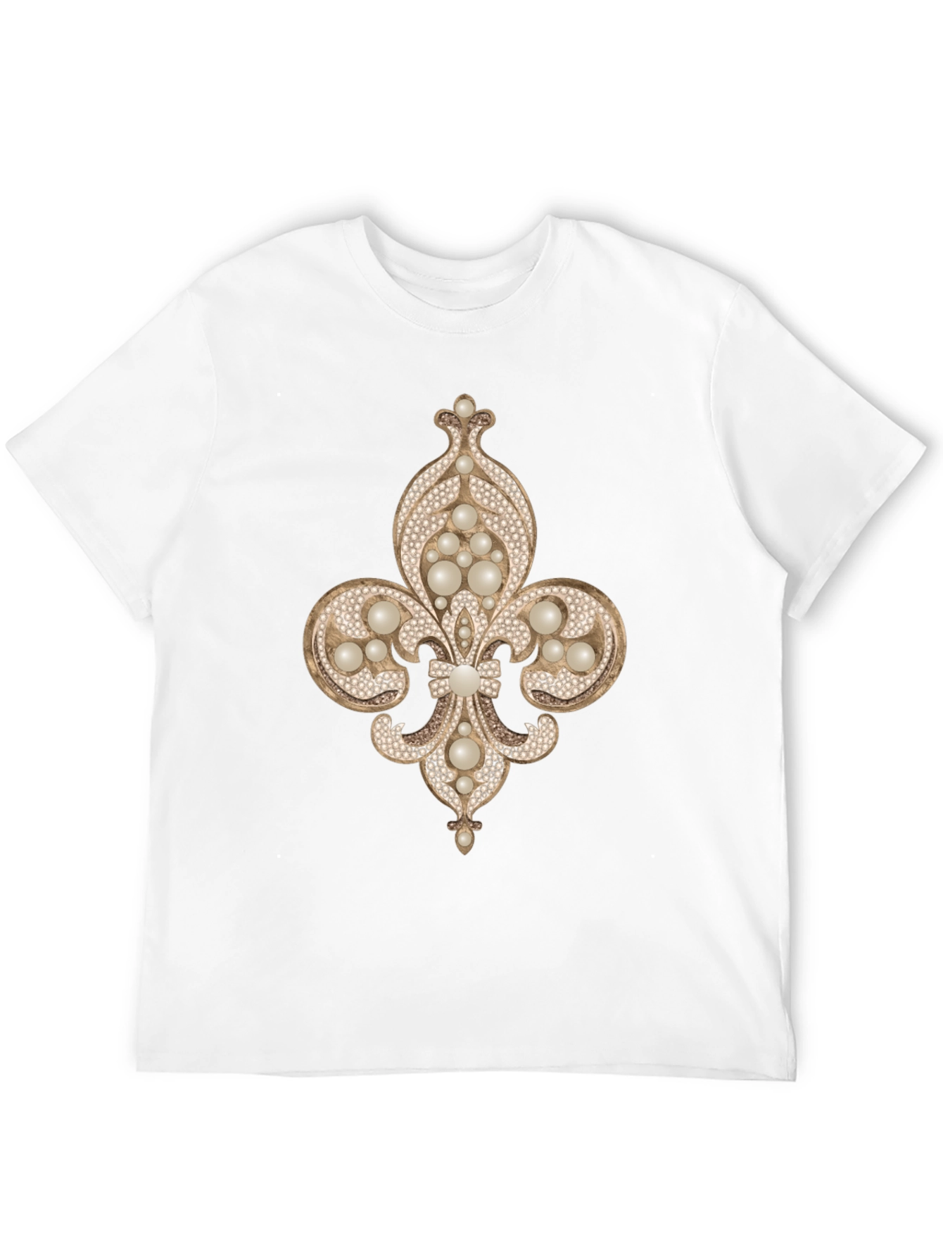 Fleur-de-lis Jewel Embellished T-Shirt