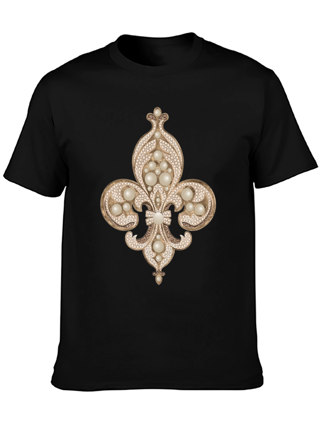 Fleur-de-lis Jewel Embellished T-Shirt