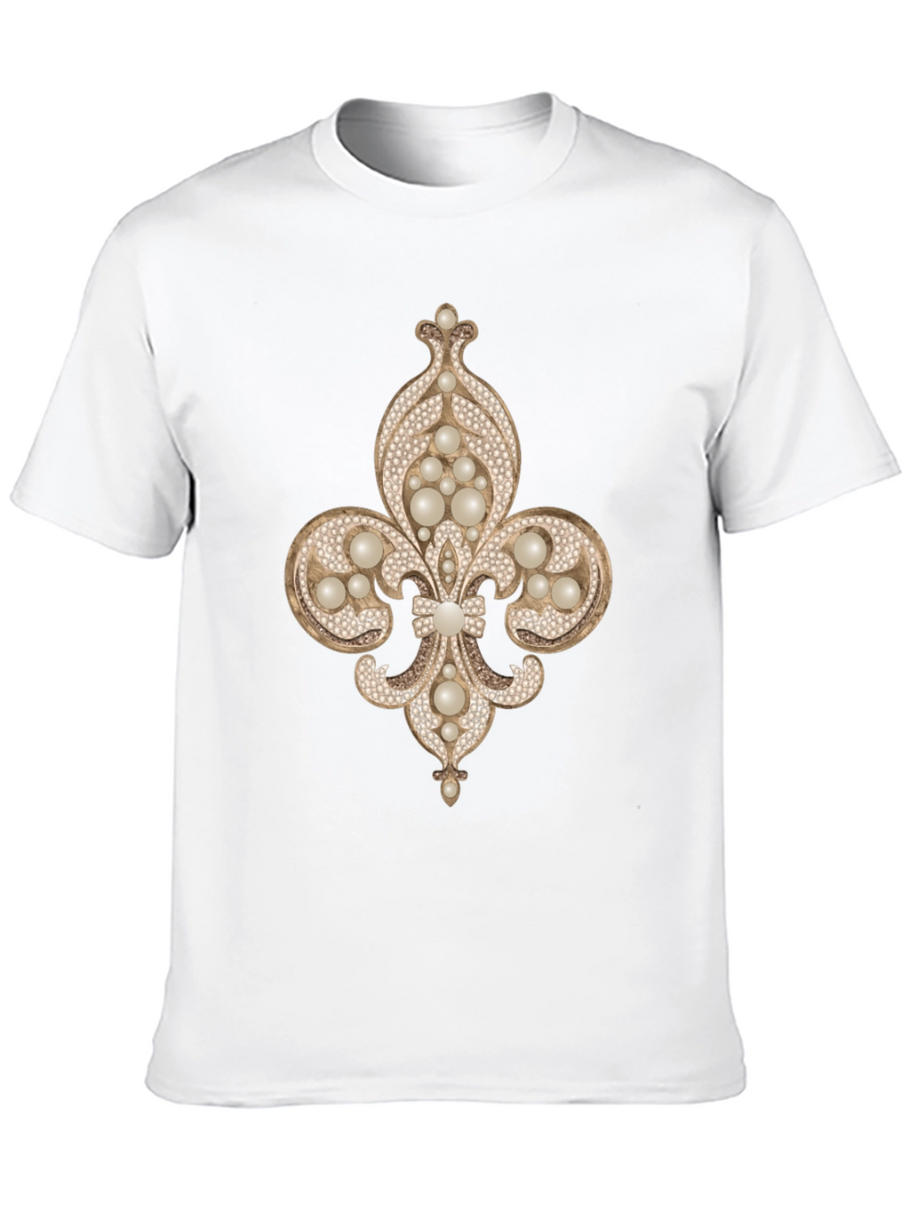 Fleur-de-lis Jewel Embellished T-Shirt