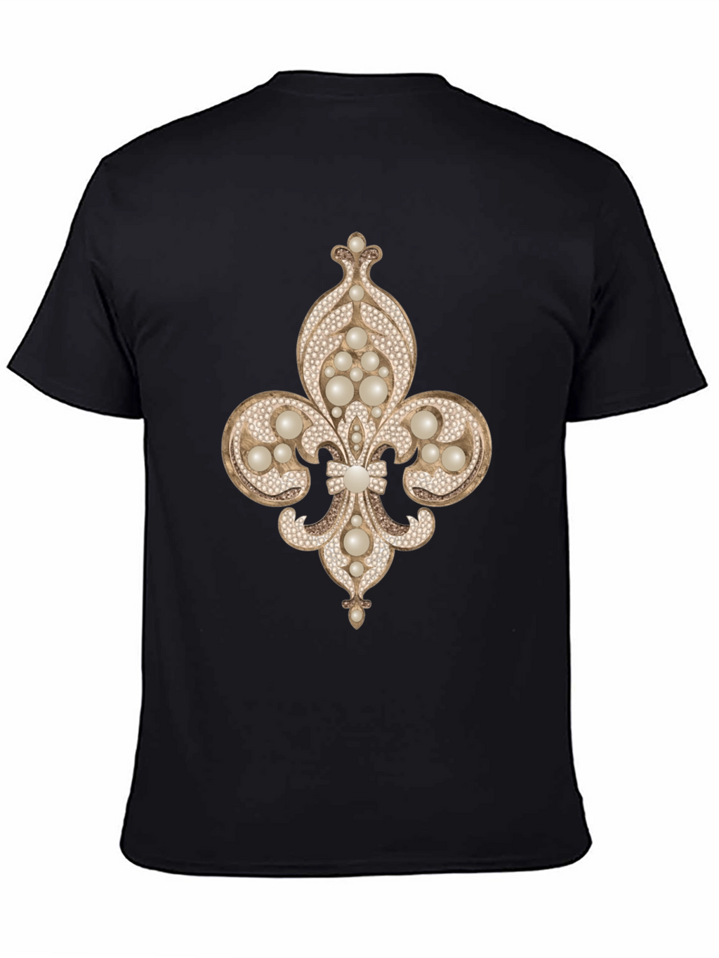 Fleur-de-lis Jewel Embellished T-Shirt