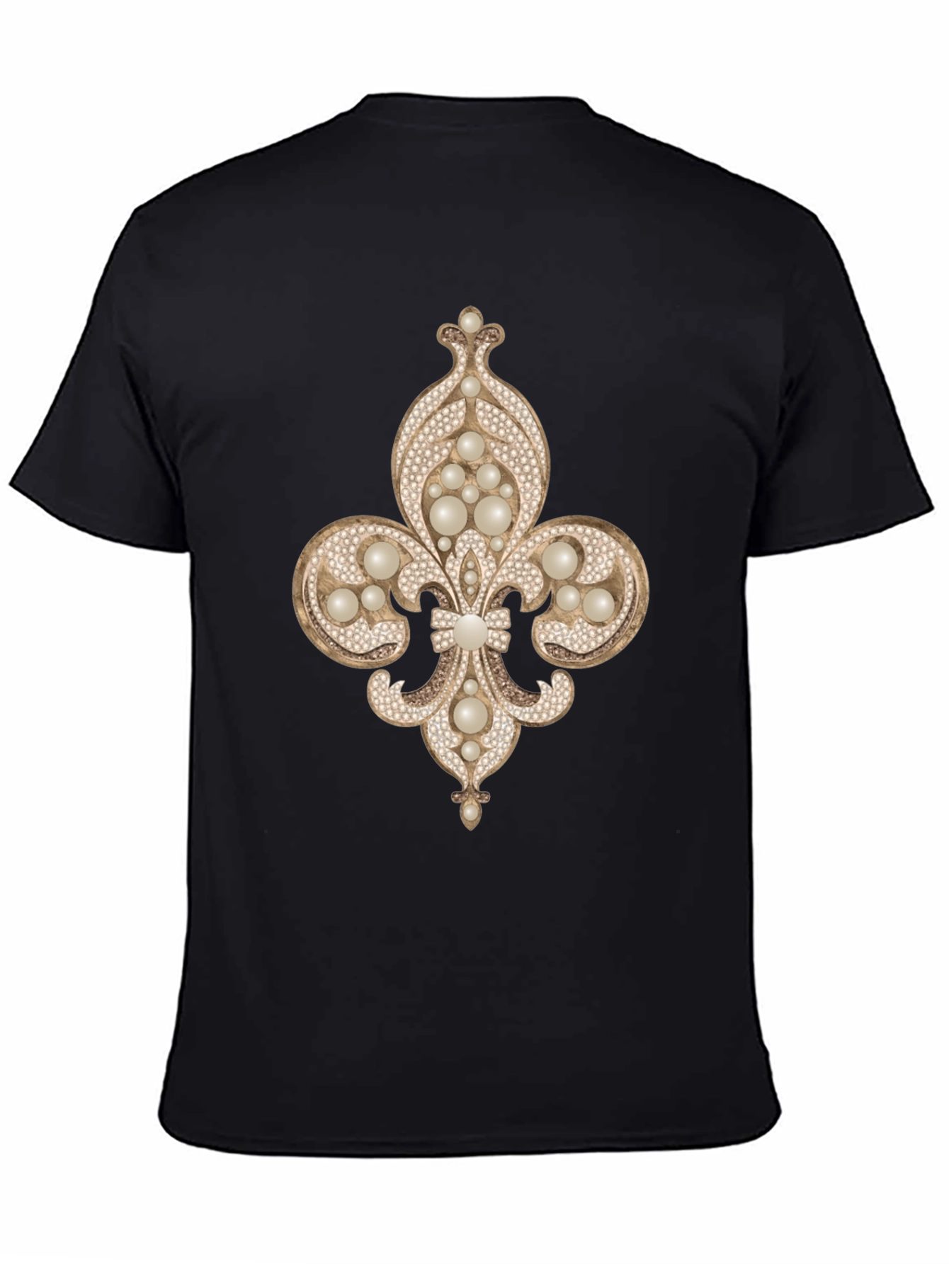Fleur-de-lis Jewel Embellished T-Shirt