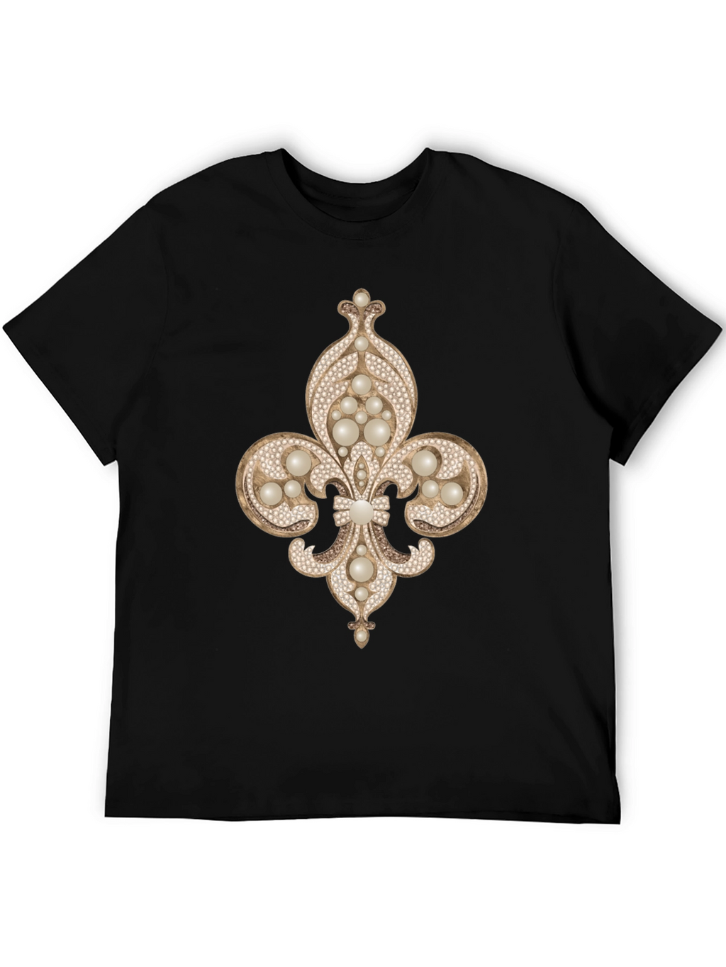 Fleur-de-lis Jewel Embellished T-Shirt