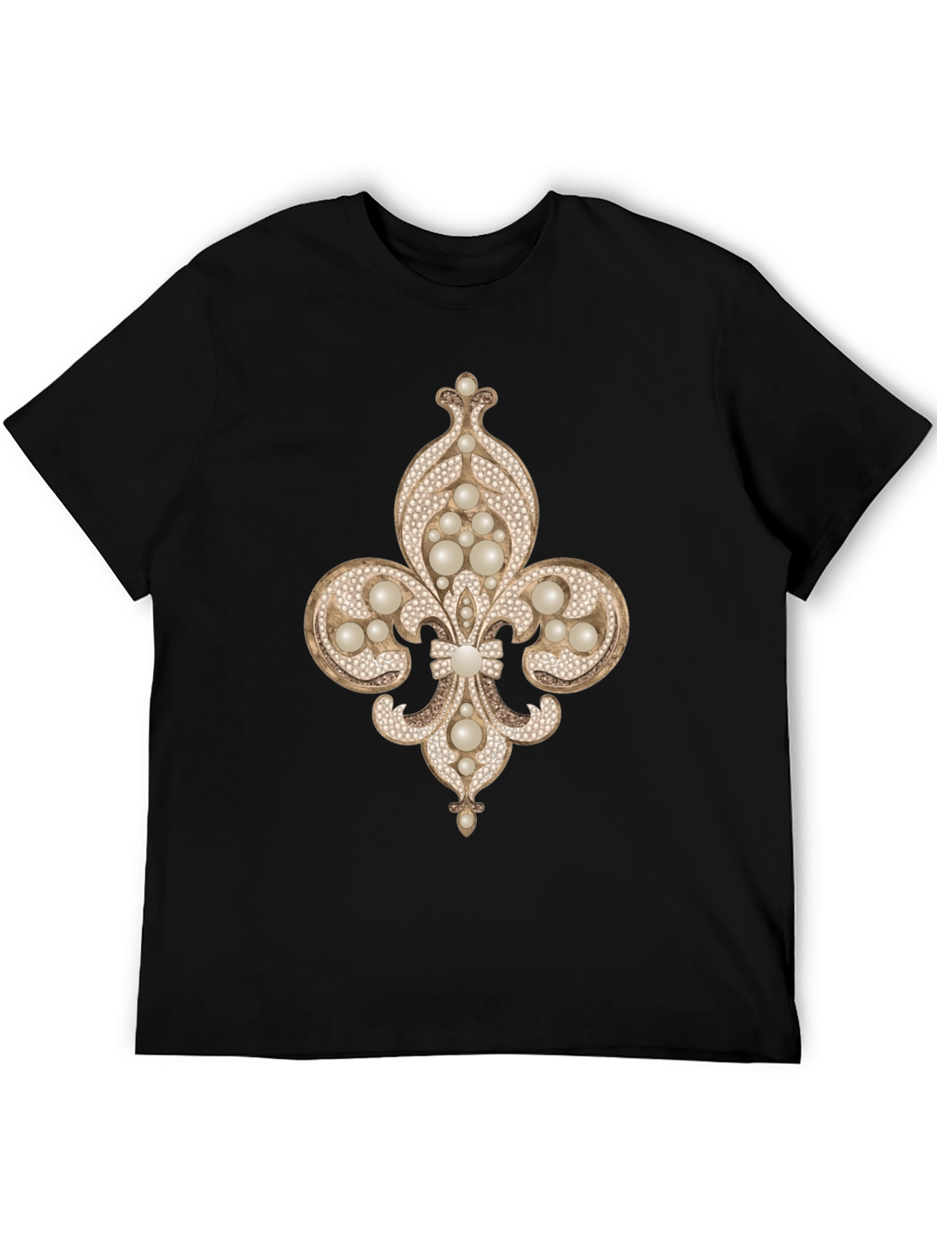 Fleur-de-lis Jewel Embellished T-Shirt