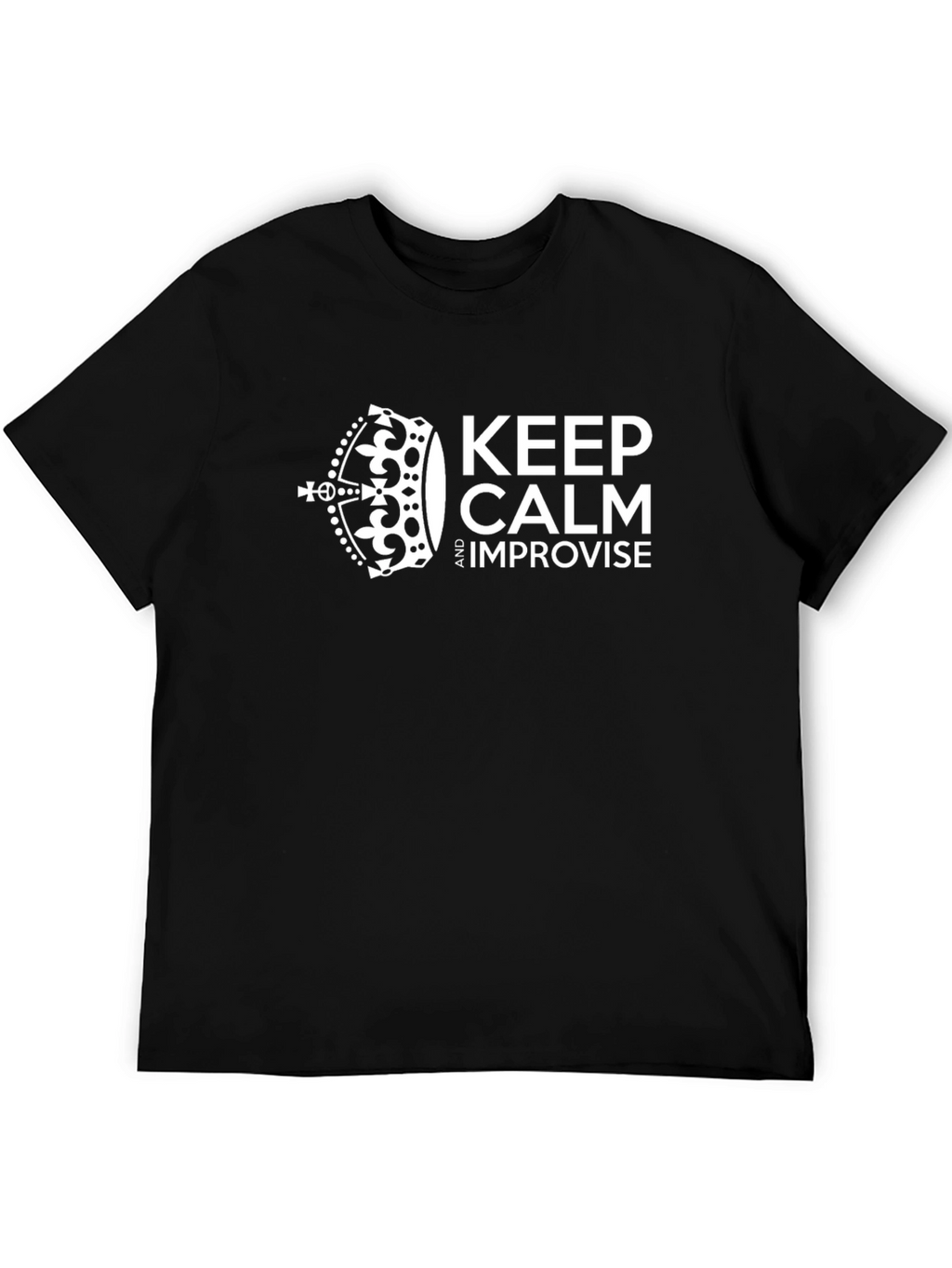 Keep Calm Improvise Black Graphic Tee