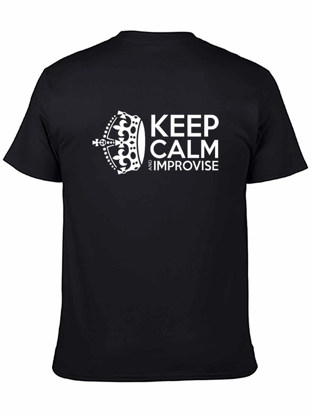 Keep Calm Improvise Black Graphic Tee