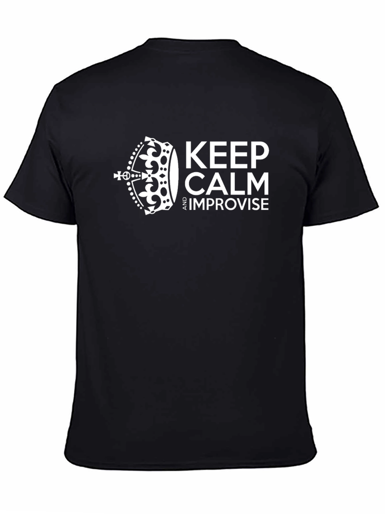 Keep Calm Improvise Black Graphic Tee