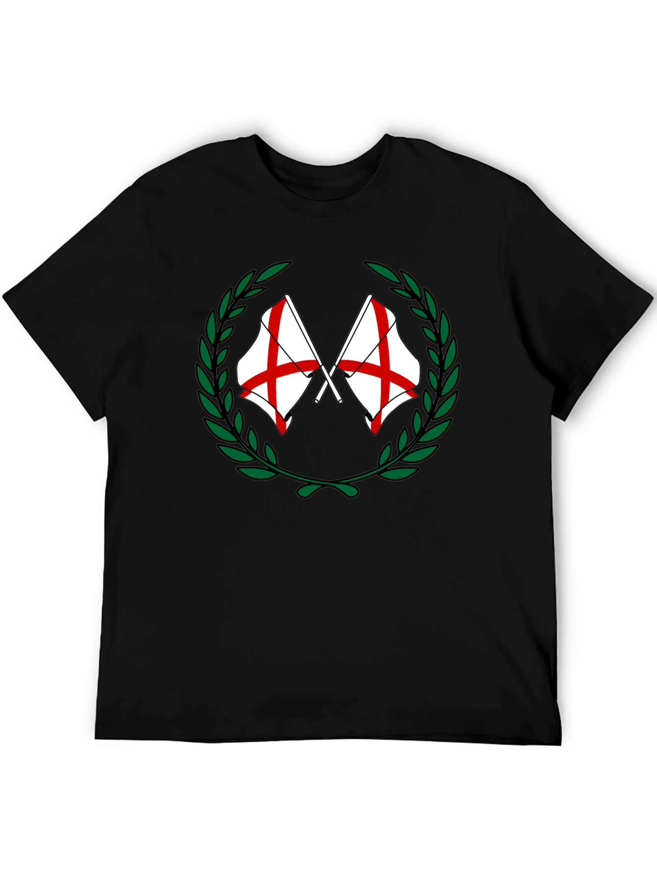 England Flag Laurel Wreath Graphic T-Shirt