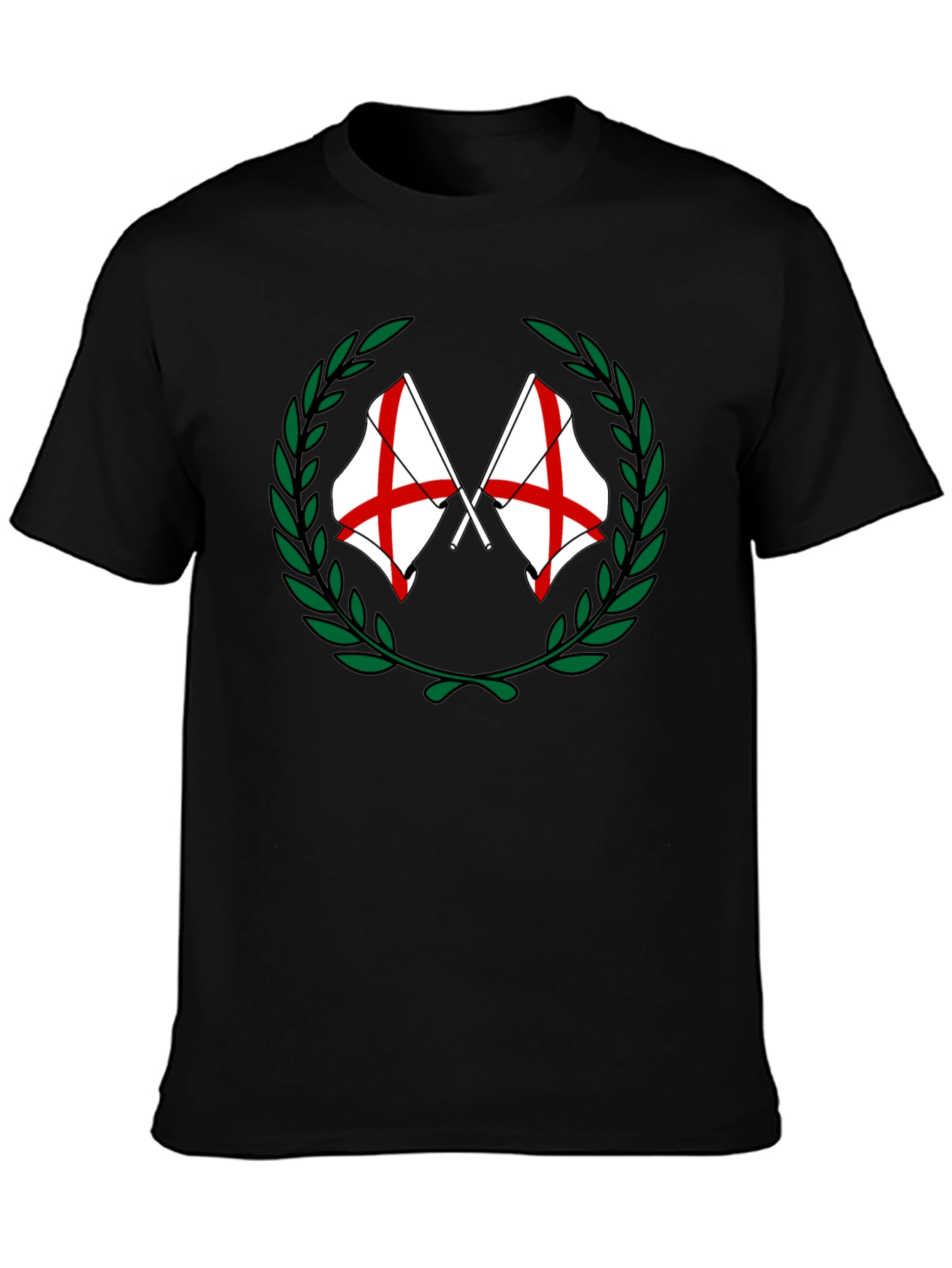 England Flag Laurel Wreath Graphic T-Shirt