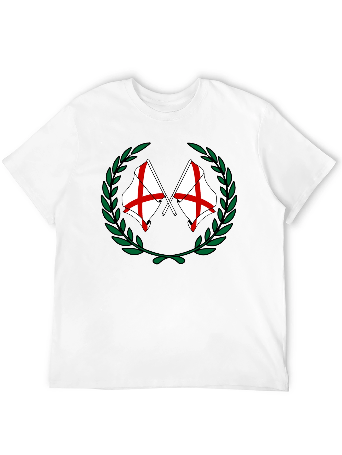 England Flag Laurel Wreath Graphic T-Shirt