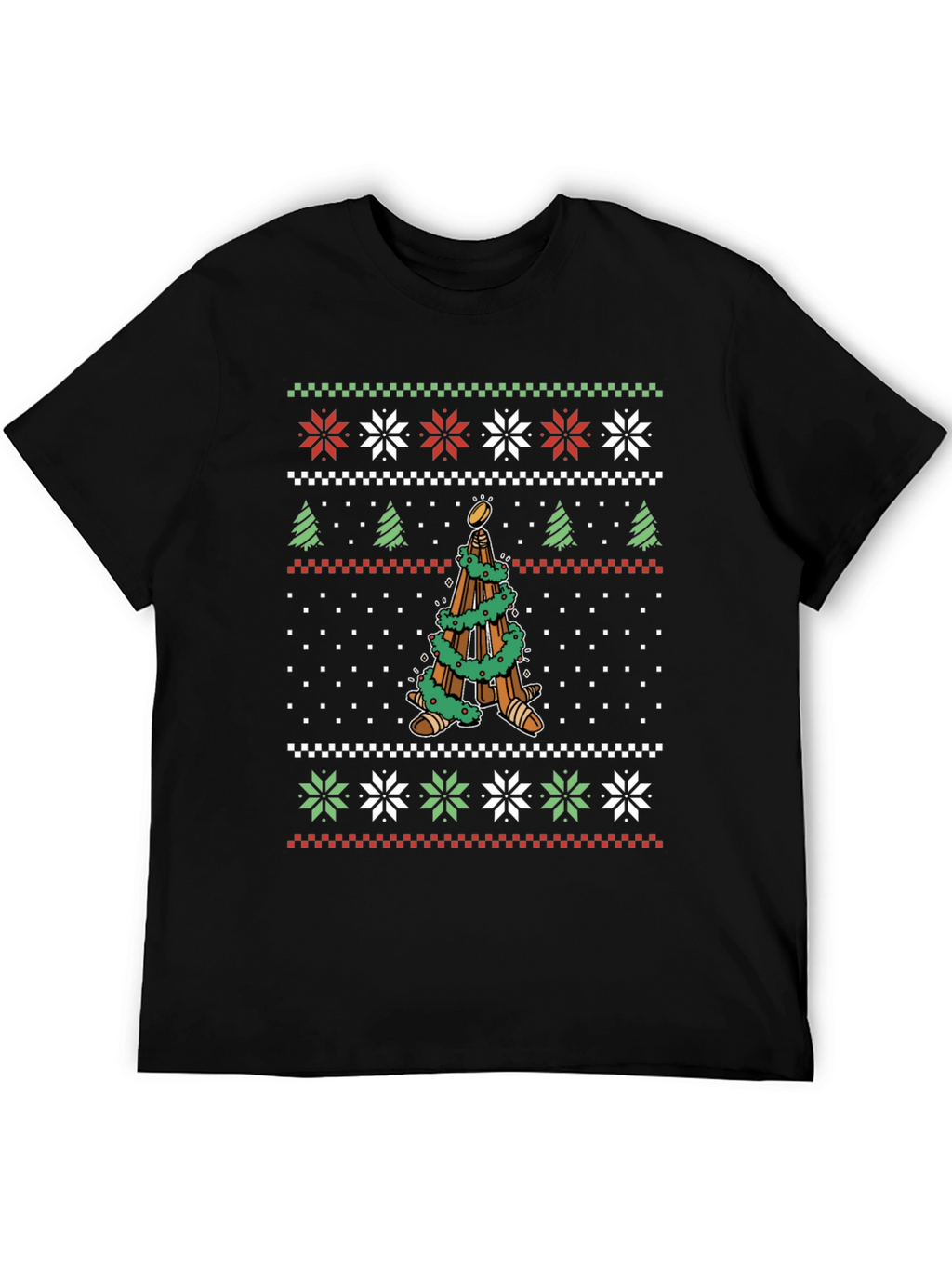 Festive Ugly Christmas T-Shirt - Unique Tree Design