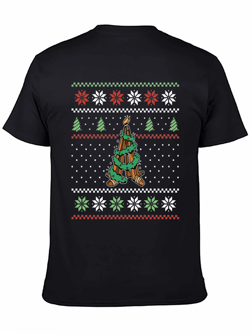 Festive Ugly Christmas T-Shirt - Unique Tree Design