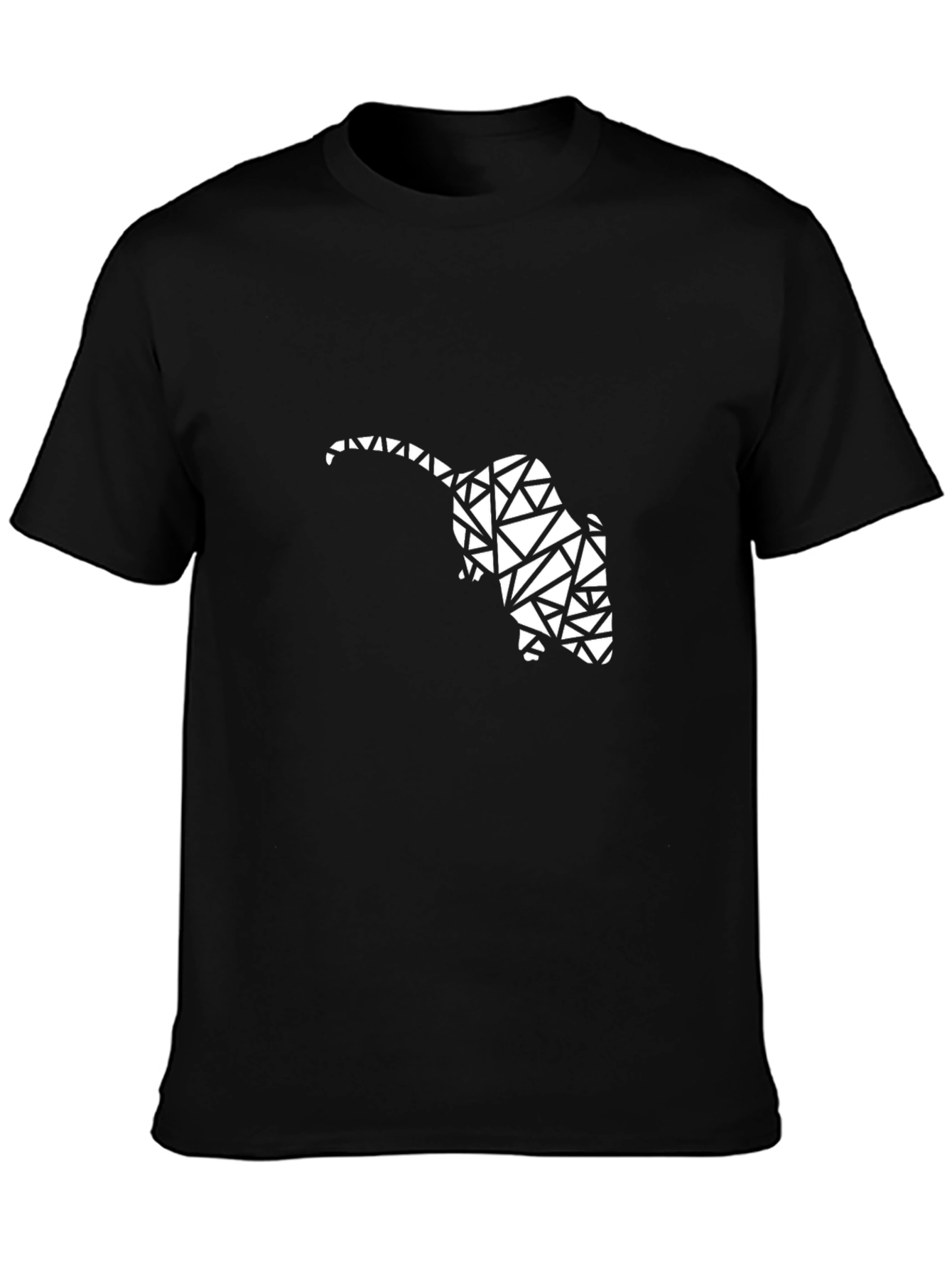 Geometric Rat Graphic Tee - Black
