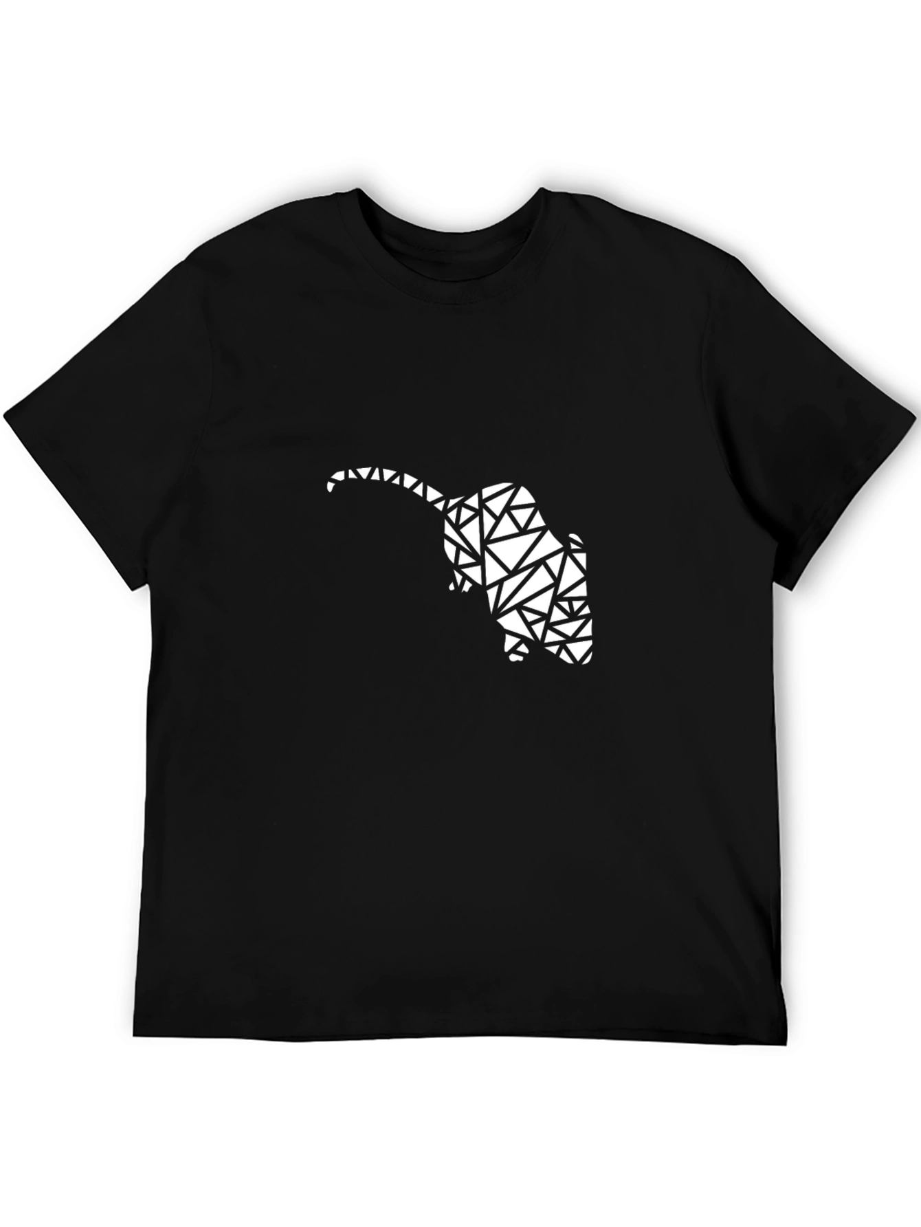 Geometric Rat Graphic Tee - Black
