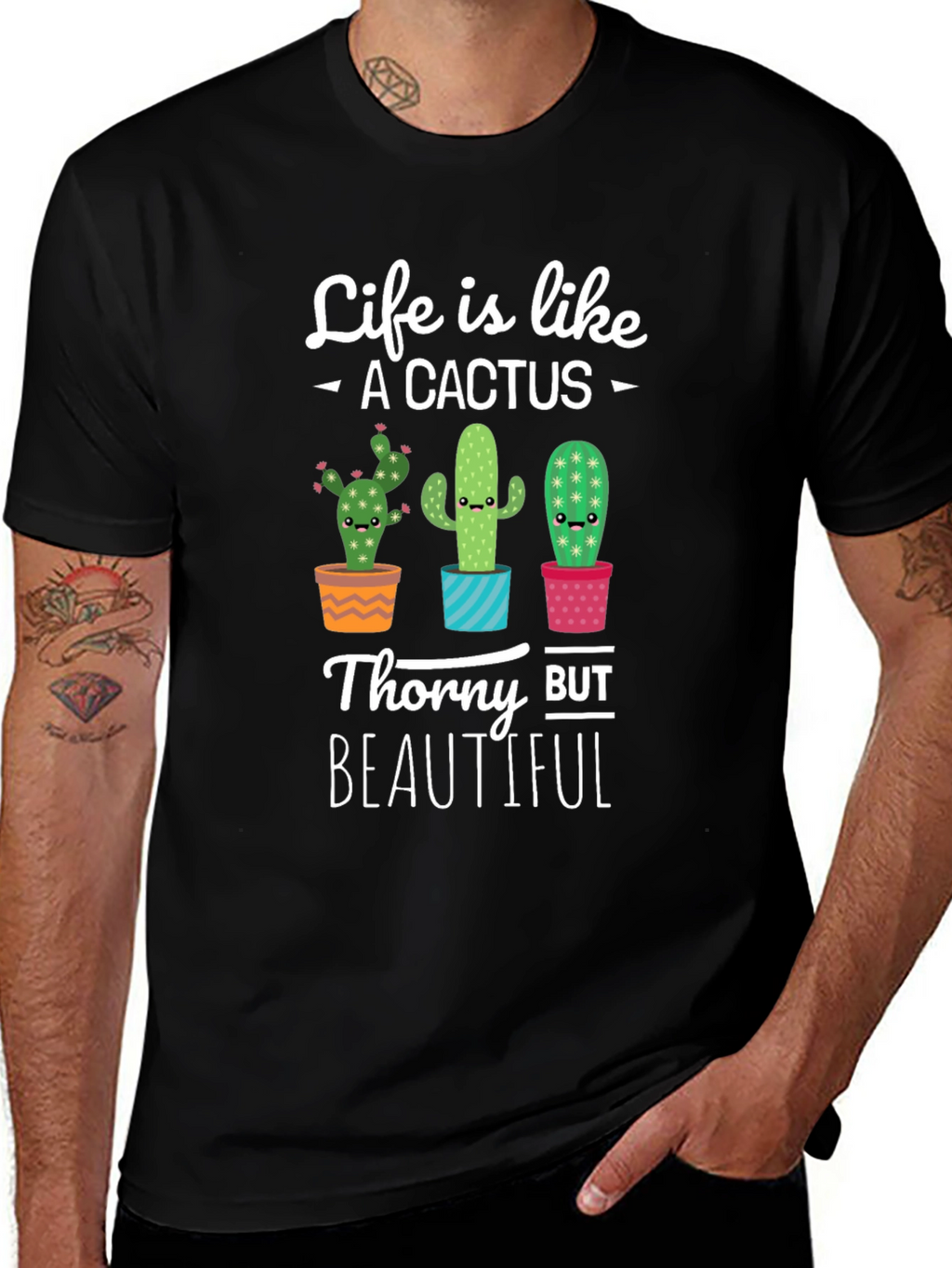 Life is Like a Cactus Graphic T-Shirt