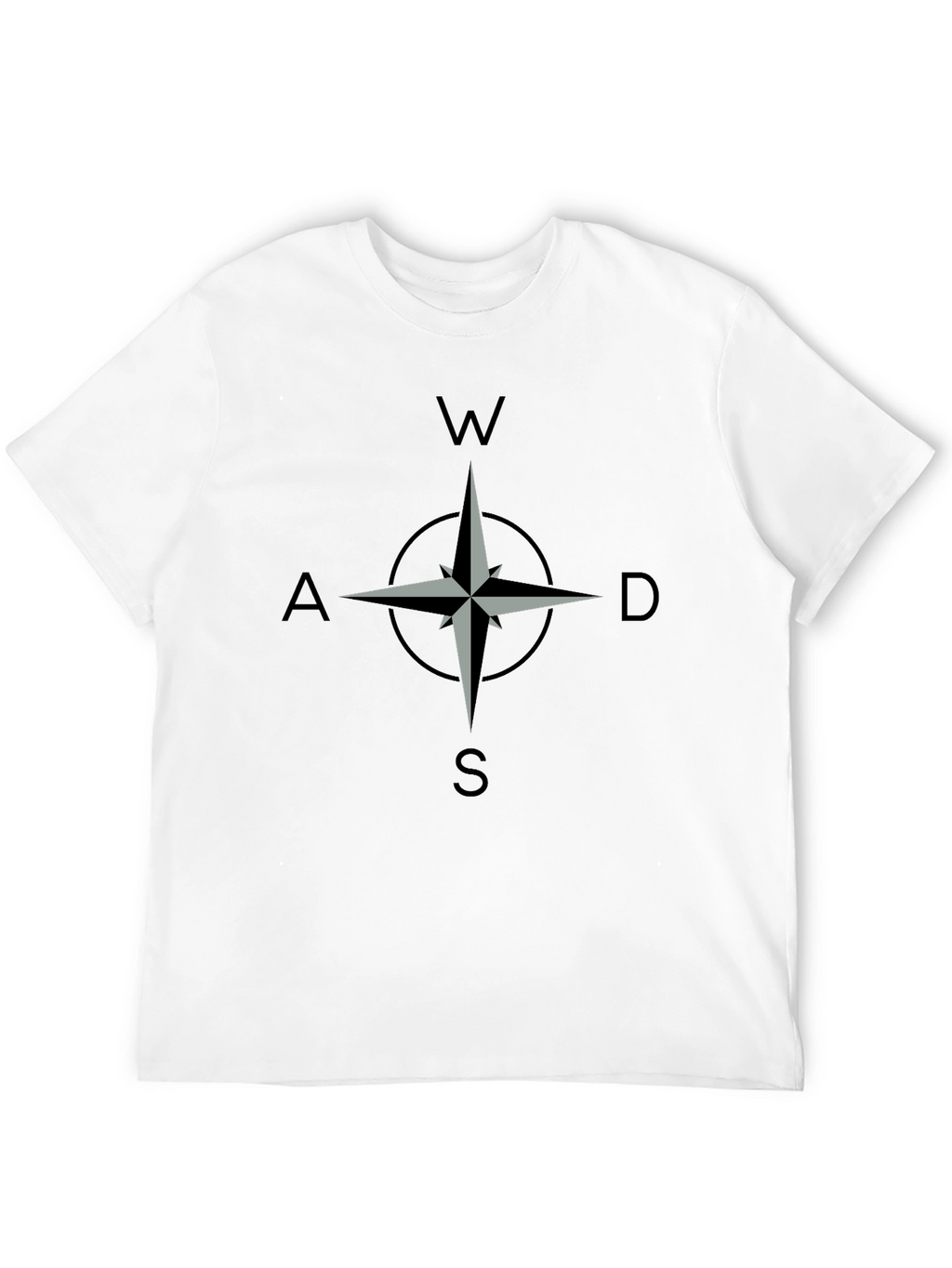 Compass Rose Graphic T-Shirt - Black Casual Style