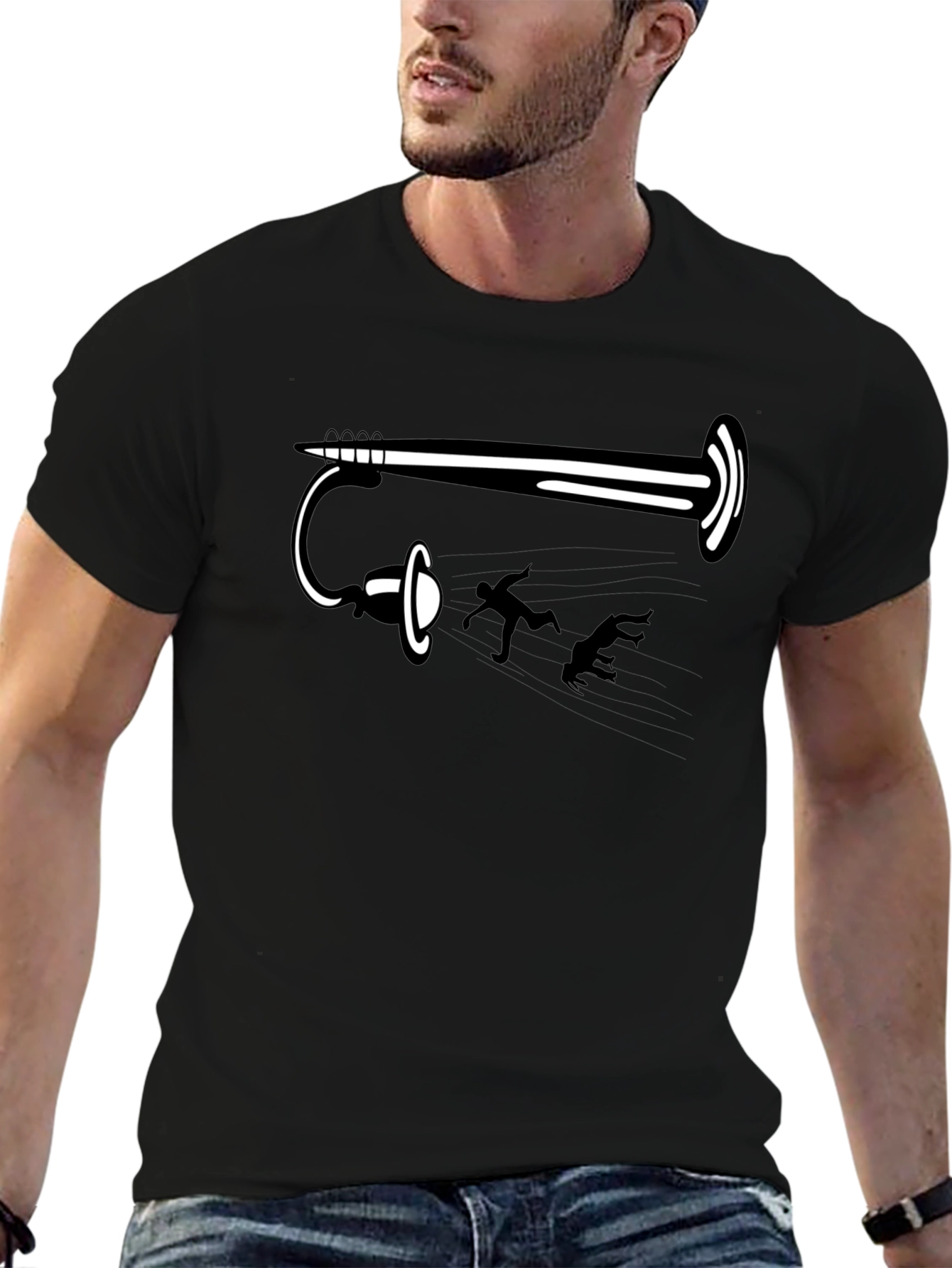 Funny Portal Gun Black T-Shirt