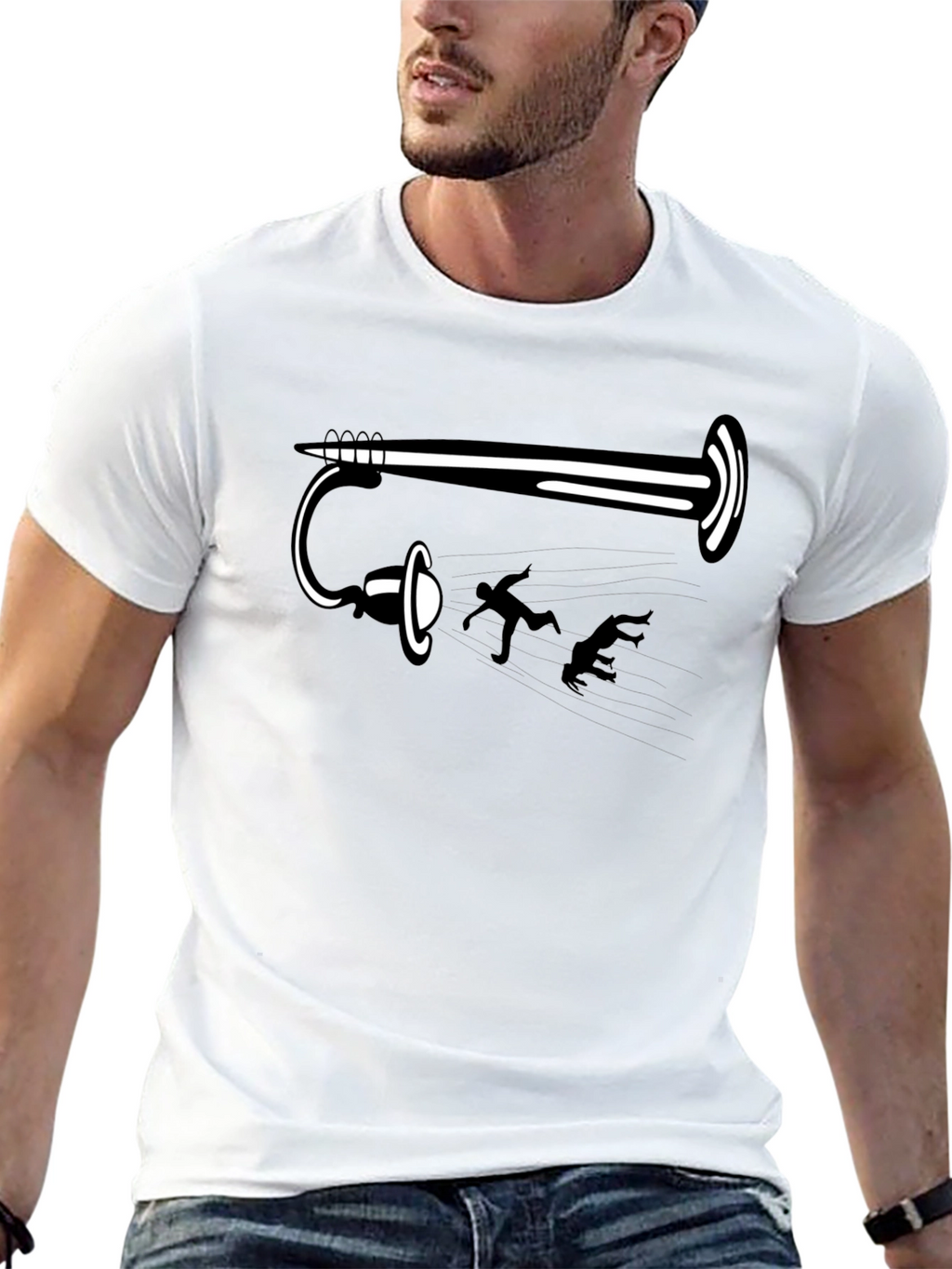 Funny Portal Gun Black T-Shirt