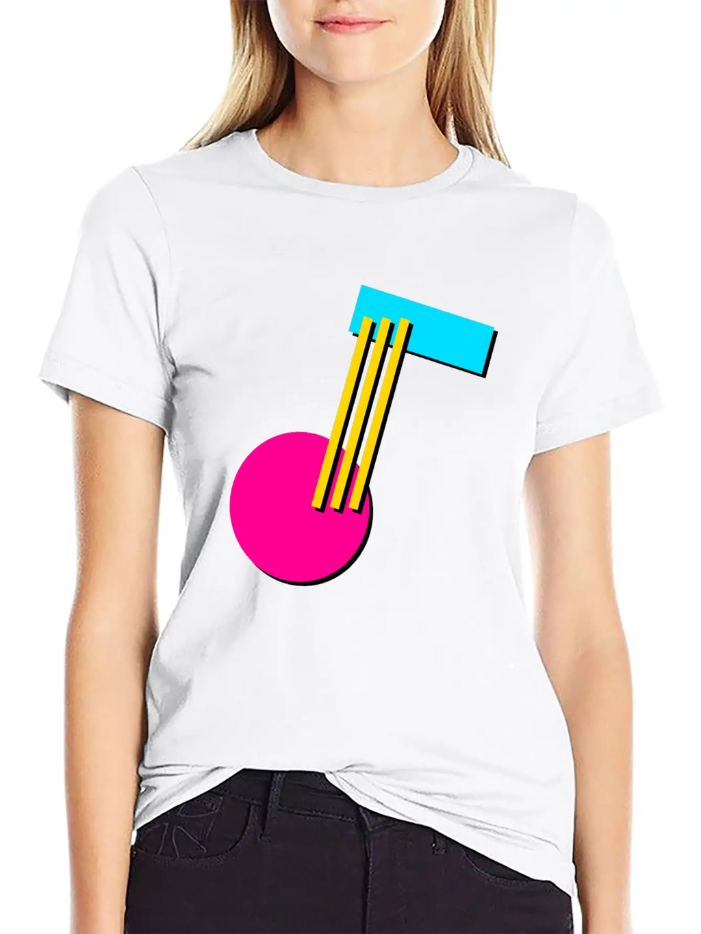 90s Geometry 9 Musical Note Breathable Soft Cotton T-Shirt – Timeless Casual Look