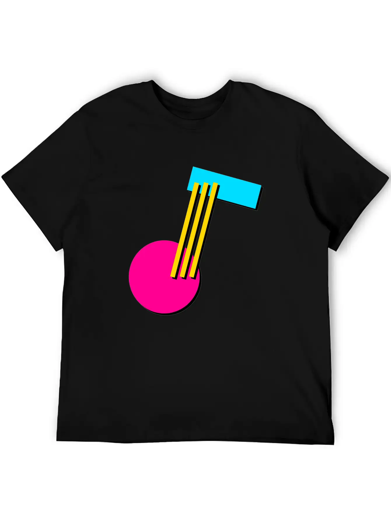 90s Geometry 9 Musical Note Breathable Soft Cotton T-Shirt – Timeless Casual Look