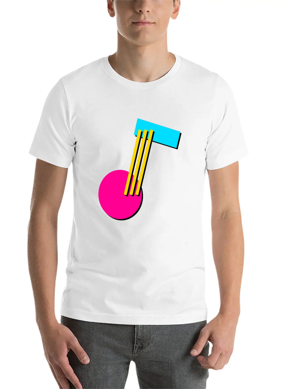 90s Geometry 9 Musical Note Breathable Soft Cotton T-Shirt – Timeless Casual Look